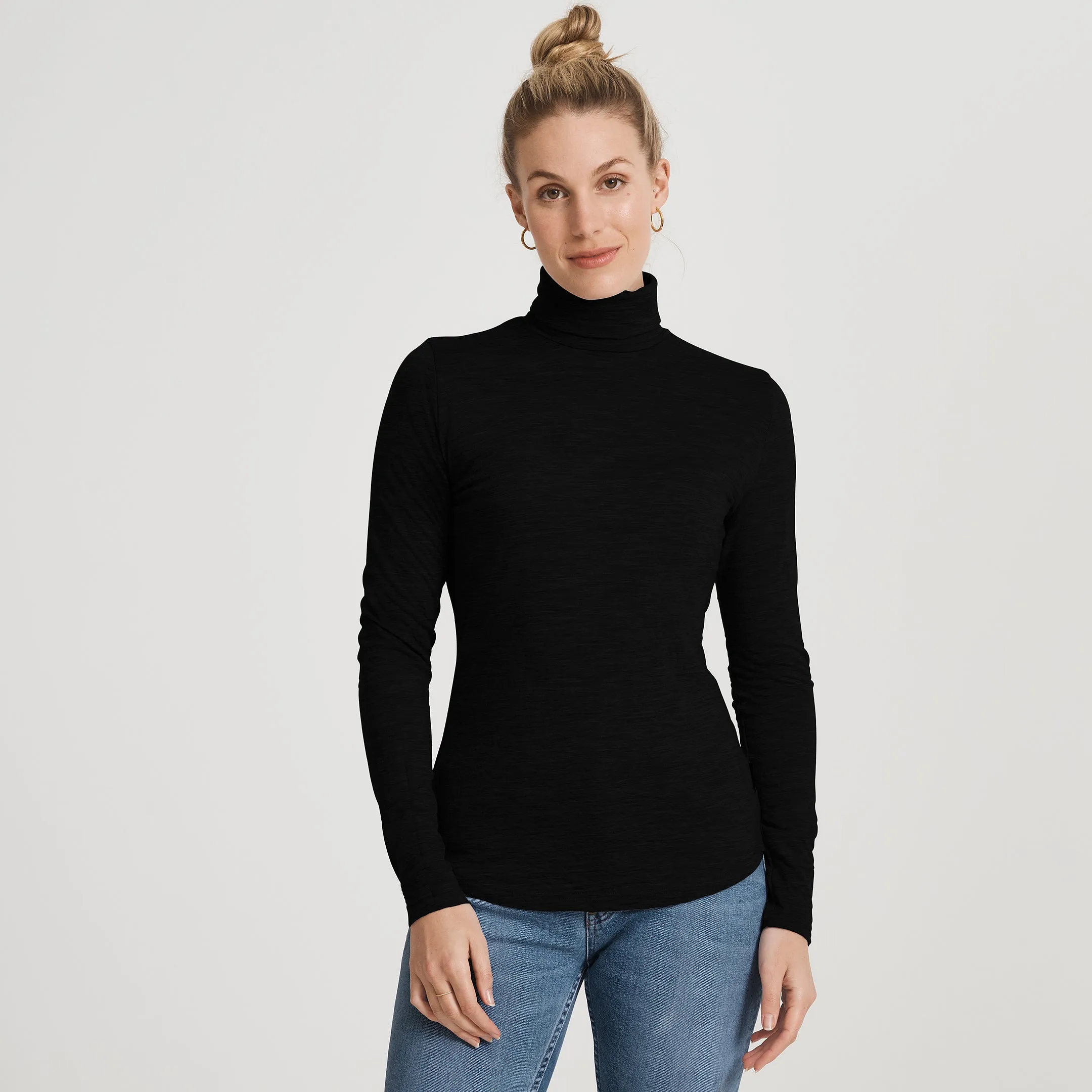 Merino LS Turtleneck Tee Breathable Mesh Panels Cozy and Soft
