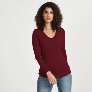 Flexible Weave Merino LS V-Neck Tee