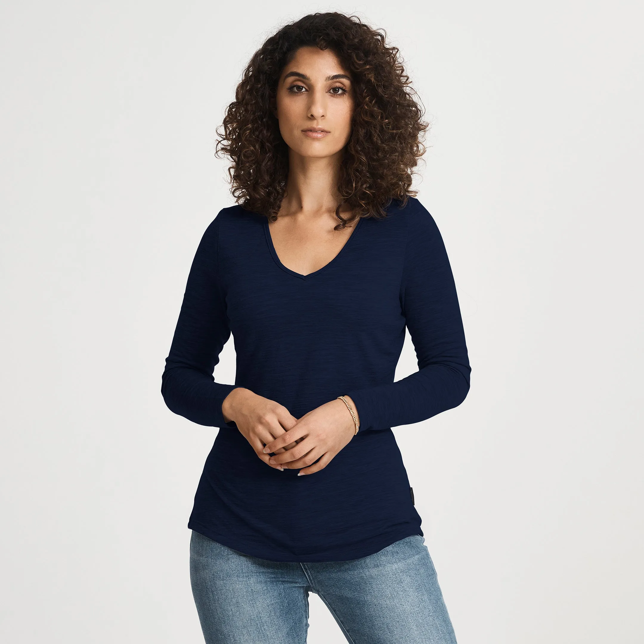 Stretch Design Merino LS V-Neck Tee