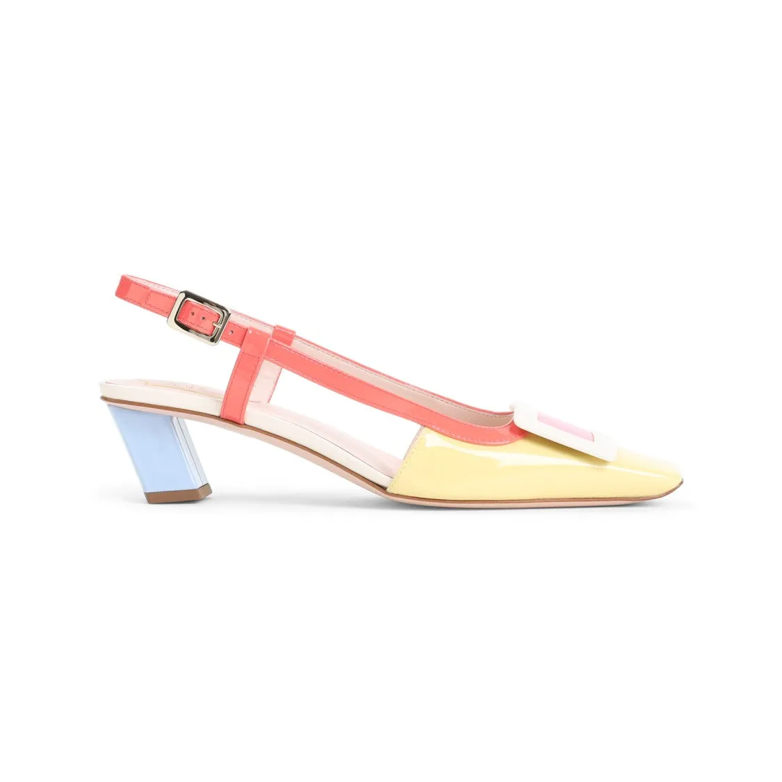 Color-Blocked Calfskin Leather Pumps Smart Edge