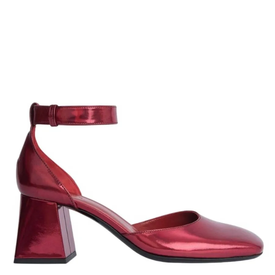 By Far Judy Red Iridescent Square-Toe Pumps Cozy Mood
