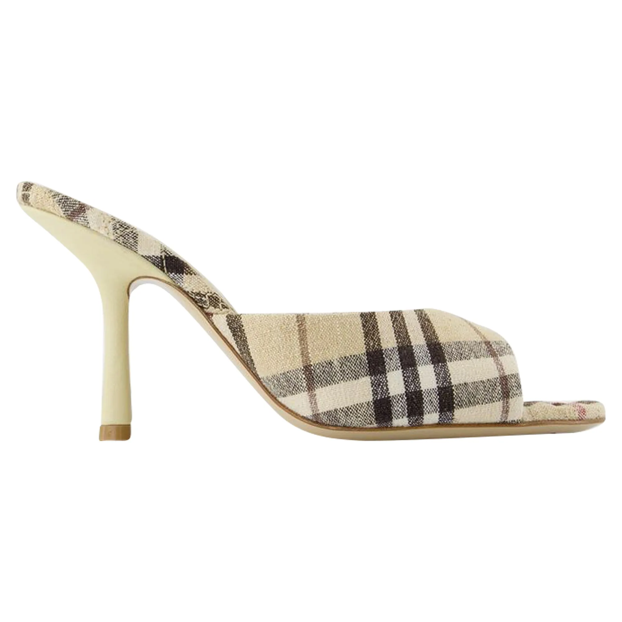 Mews 90 Chk Pumps - Burberry - Linen - Neutral Runway Style