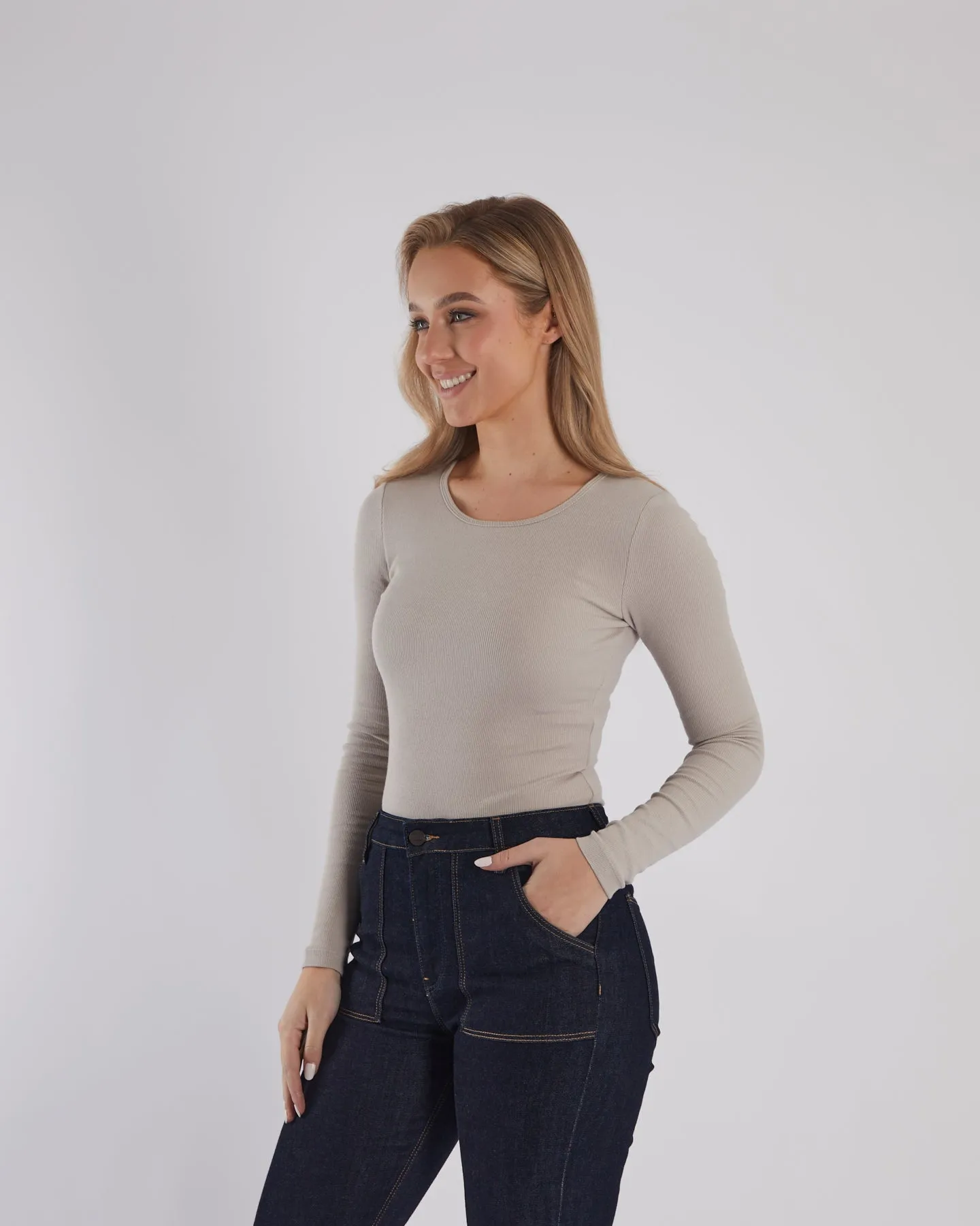 Britta Bodysuit Warm Stone AI Style Meeting Ready