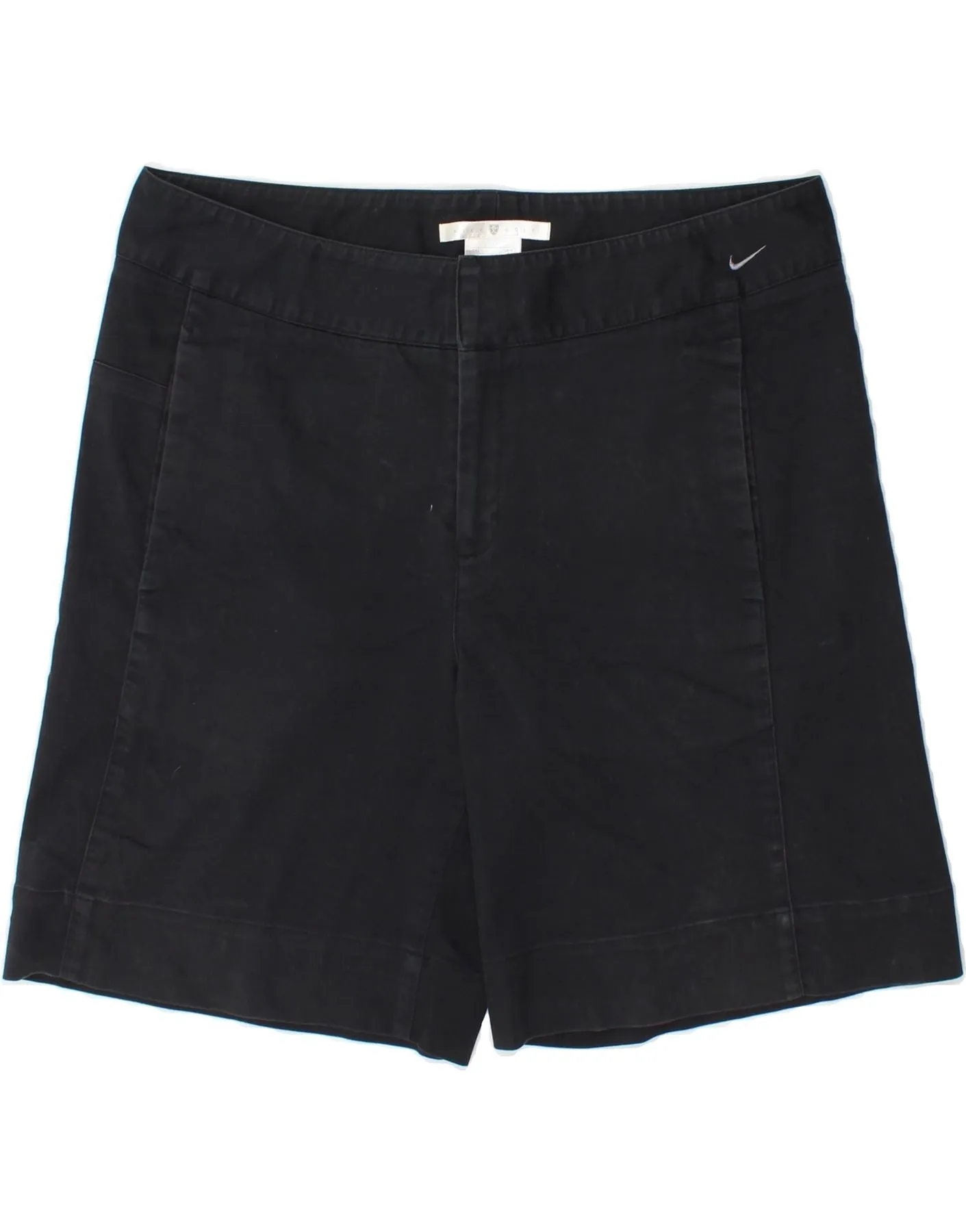 NIKE Womens Dri Fit Chino Shorts UK 14 Large W34 Black Cotton Non Iron