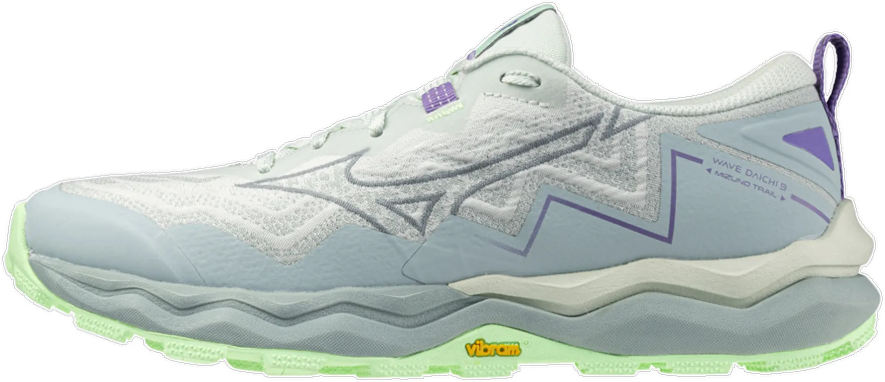 ventilated design shoes Foam Boundary Structure Mizuno Wave Daichi 9 Womens Trail Running Shoes - White