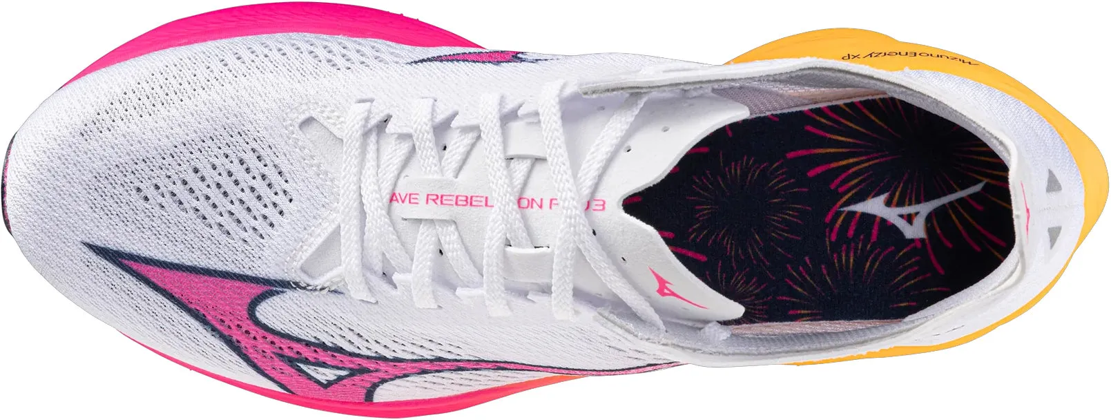 running in flat tracks shoes Advanced Abduction Plate Mizuno Wave Rebellion Pro 3 Running Shoes - White