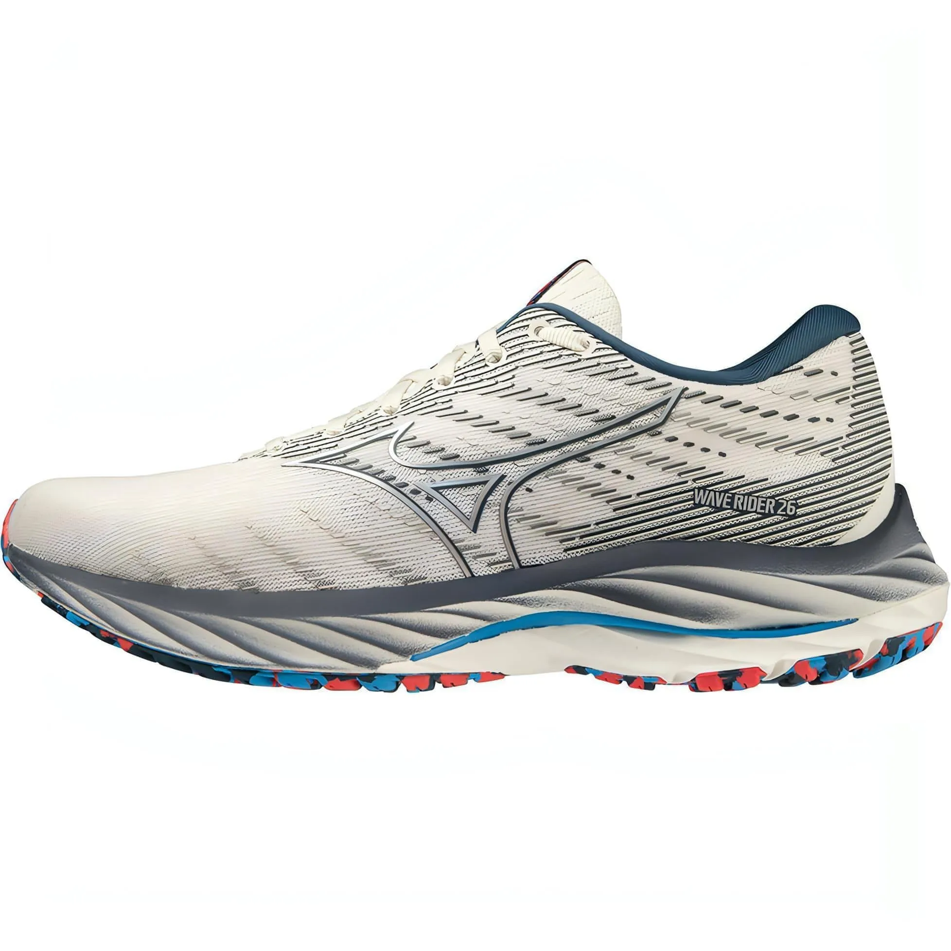 Foot Protection Toe Flex Mizuno Wave Rider 26 Womens Running Shoes - White