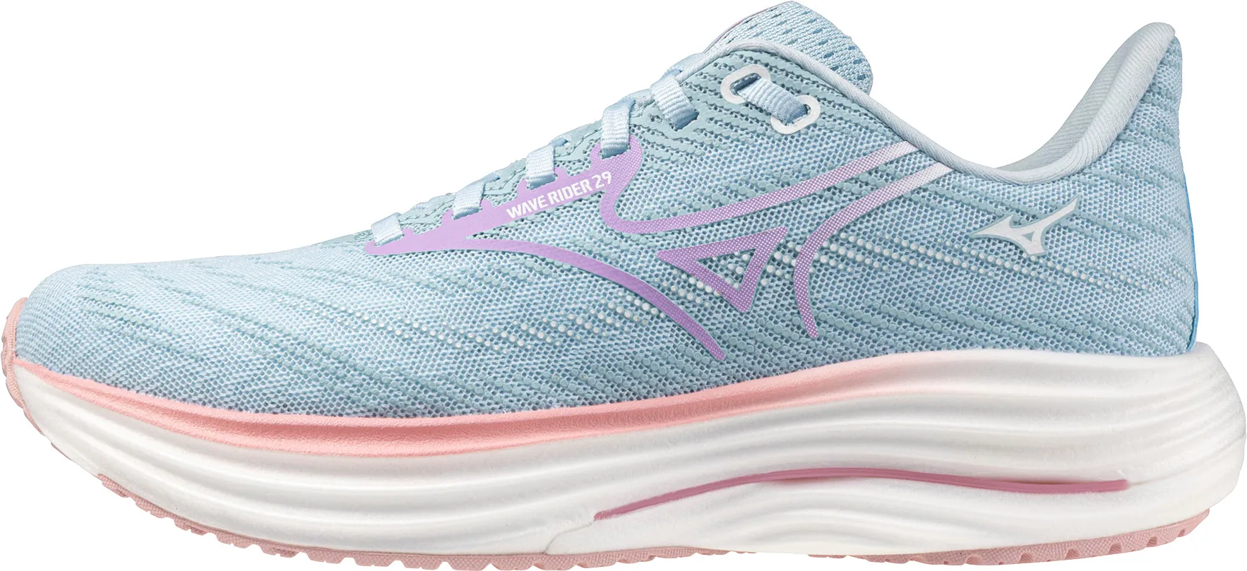 Mizuno Wave Rider 29 Womens Running Shoes - Blue Foot Arch Support post - run stretch