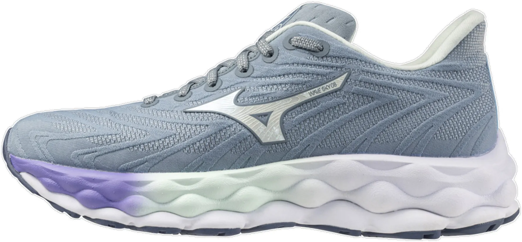 synthetic material shoes Mizuno Wave Sky 8 Womens Running Shoes - Grey