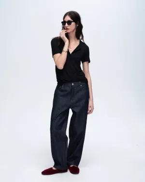 Modal Jersey Short Sleeve Henley - Black Kids clothing