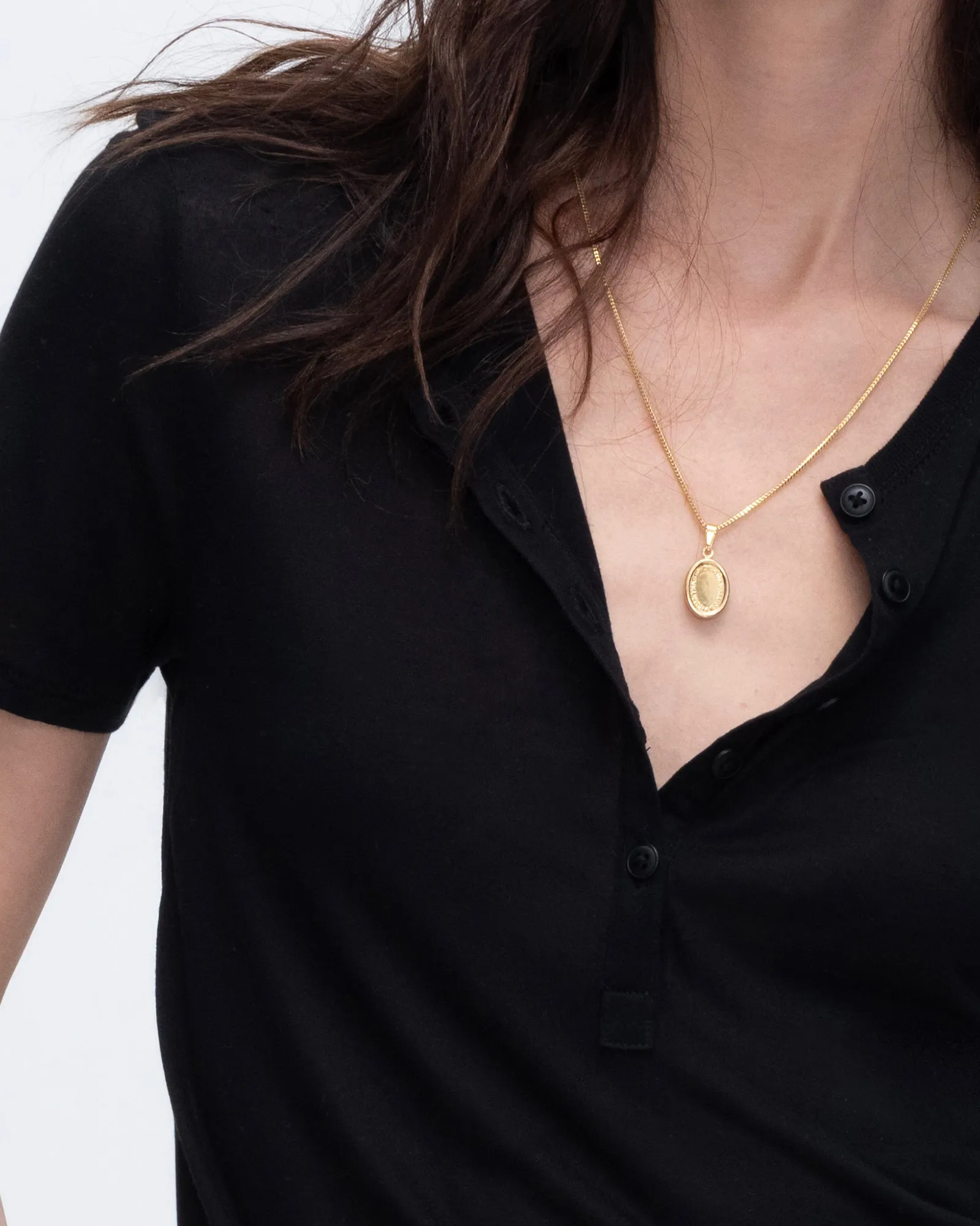 Perfect Wear Soft Wearable Modal Jersey Short Sleeve Henley - Black