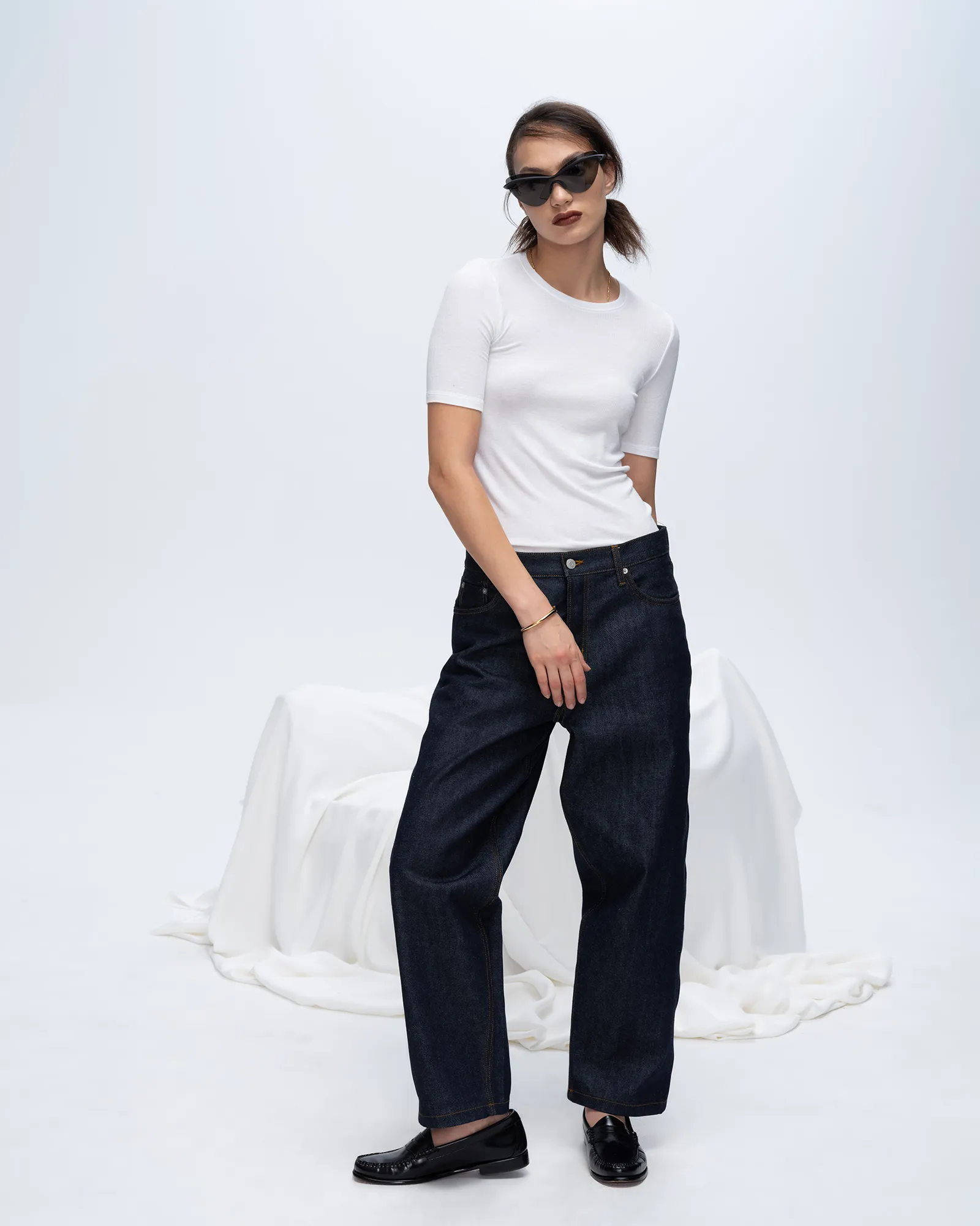 Modal Rib Short Sleeve Crew Neck Tee - White Breathable fabric Travel Comfort Style