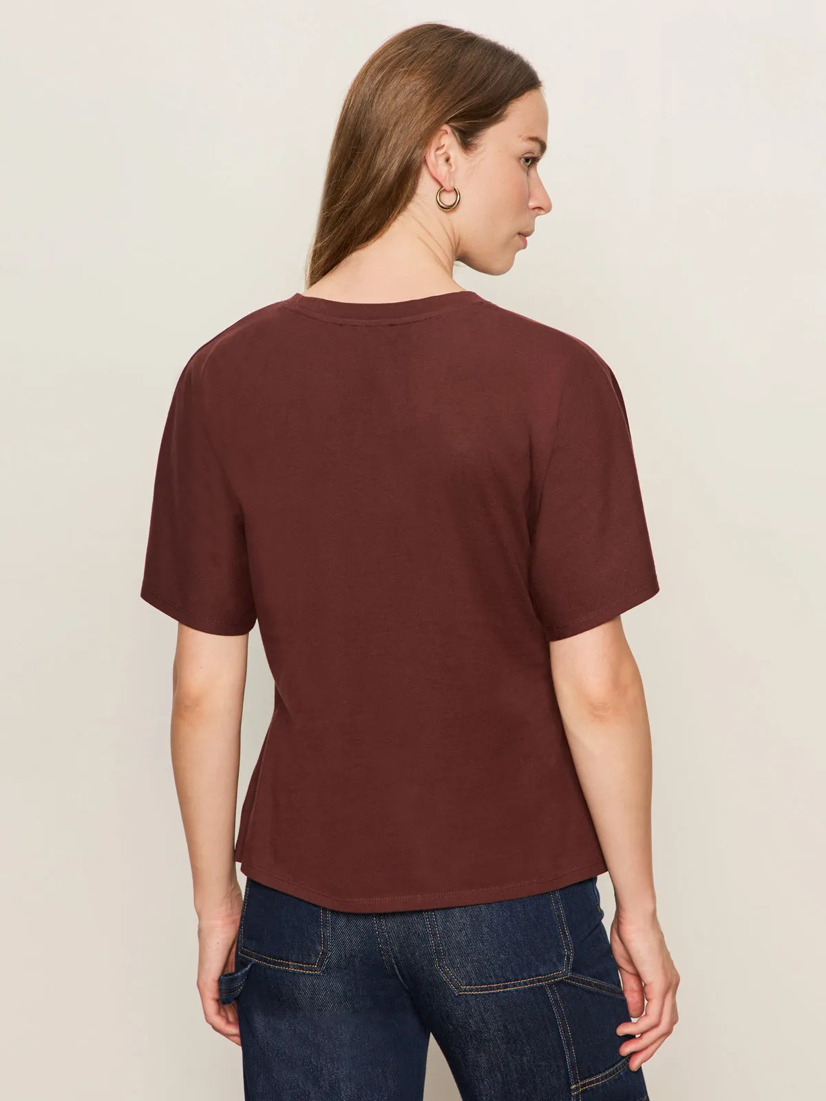 Casual Chic Look Perfect for Layering Shirred Waist Dolman Tee Chicory