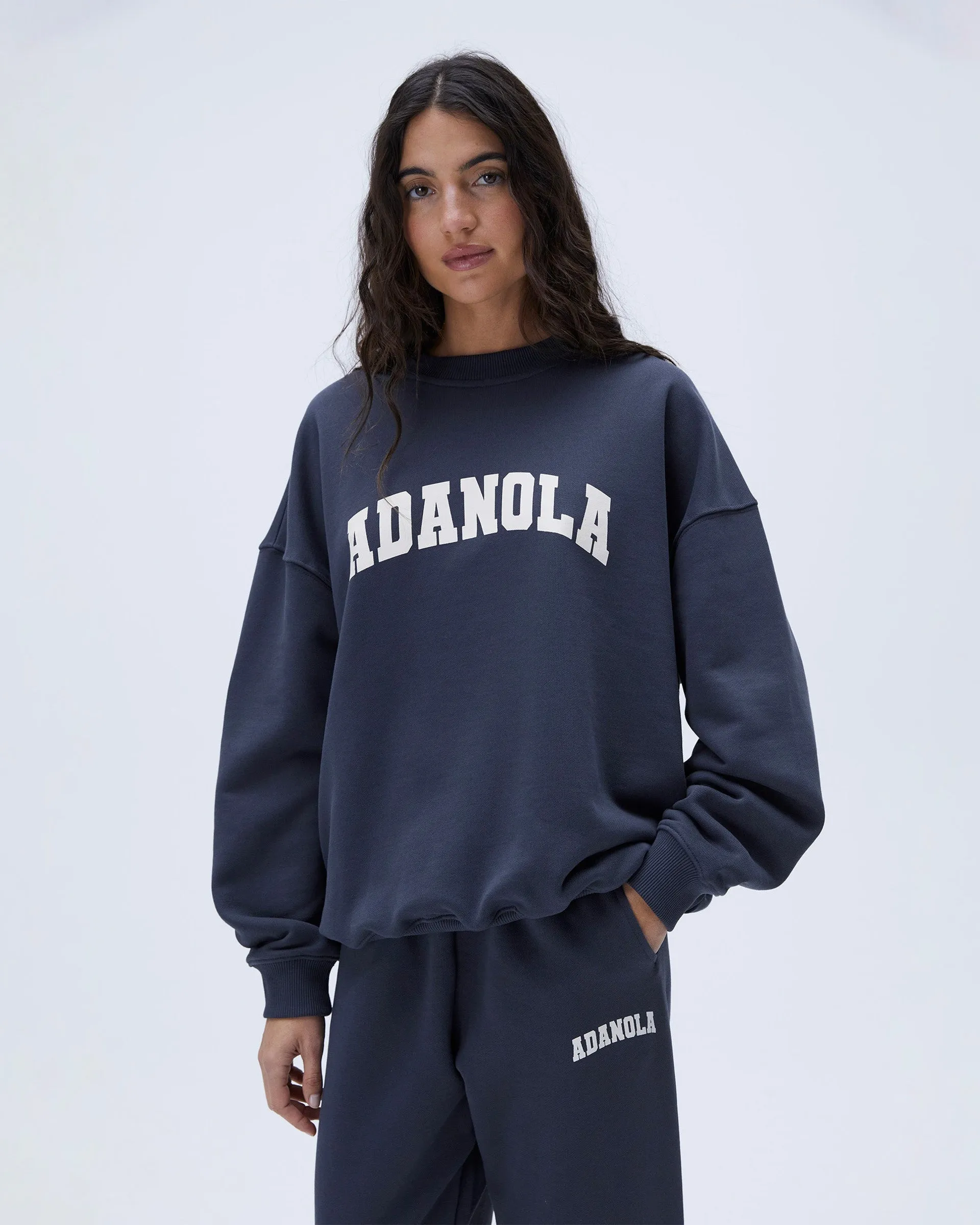 Layer Bold product package deal Varsity Oversized Sweatshirt - Midnight Blue