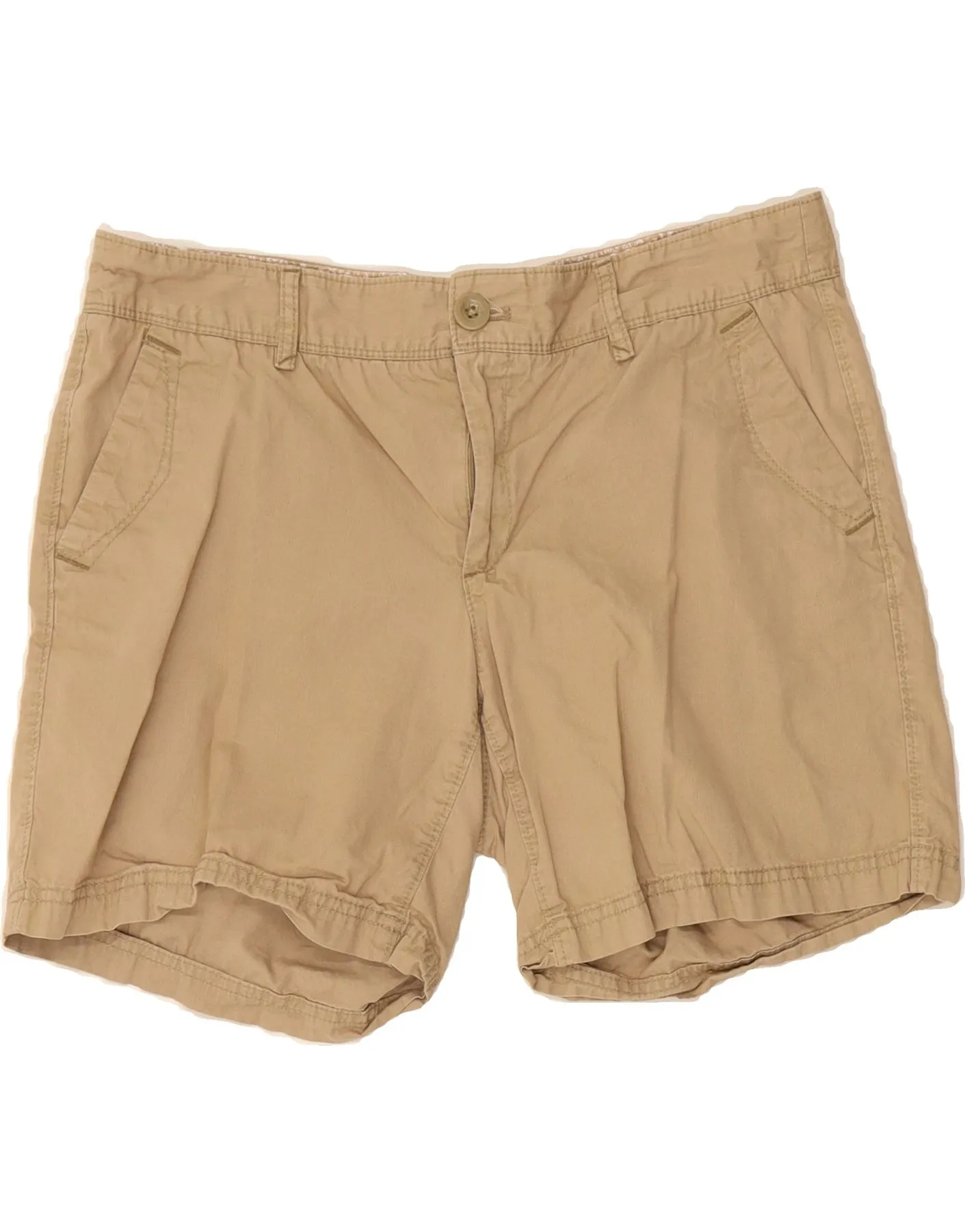 crew neck Unisex style EDDIE BAUER Womens Chino Shorts US 10 Large W34  Beige Cotton