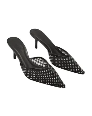Women's Dez Heels In Black Mesh Seasonal Feel