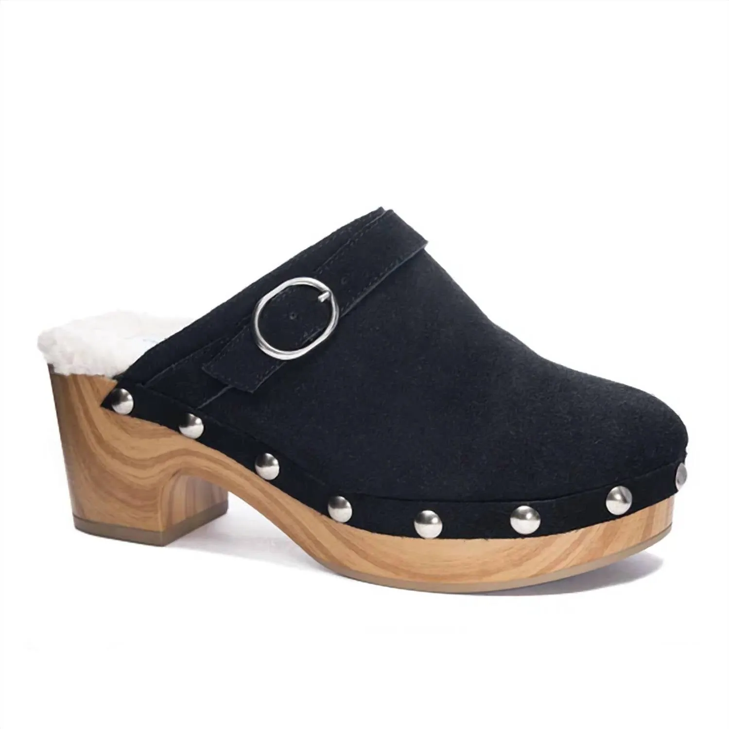 Office Vibe Women's Carlie Split Suede Leather Clogs In Black