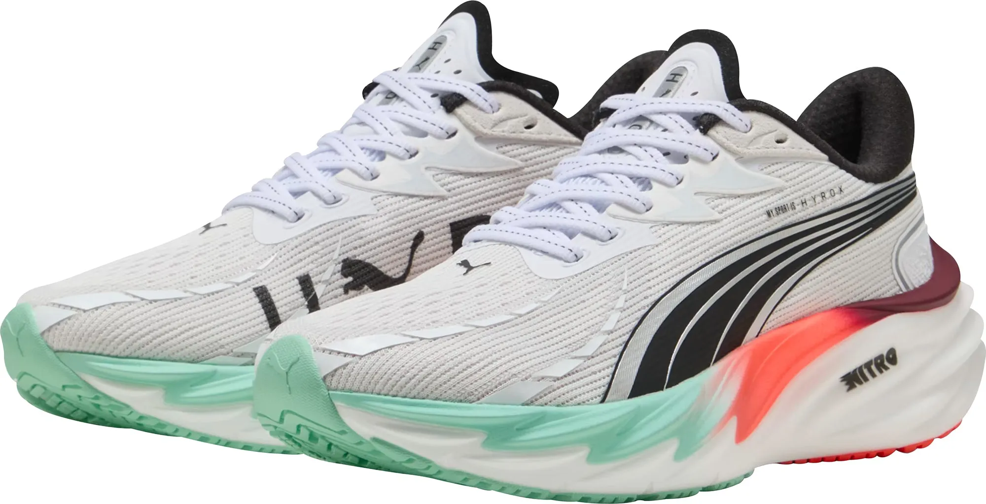 Puma Velocity Nitro 4 HYROX Womens Running Shoes - White gym - ready shoe readiness narrow - fit choice
