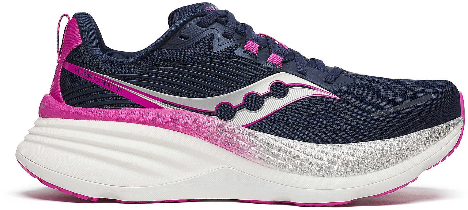Saucony Hurricane 24 Womens Running Shoes - Blue Ultra Cushion Collar running in a volcanic area shoes