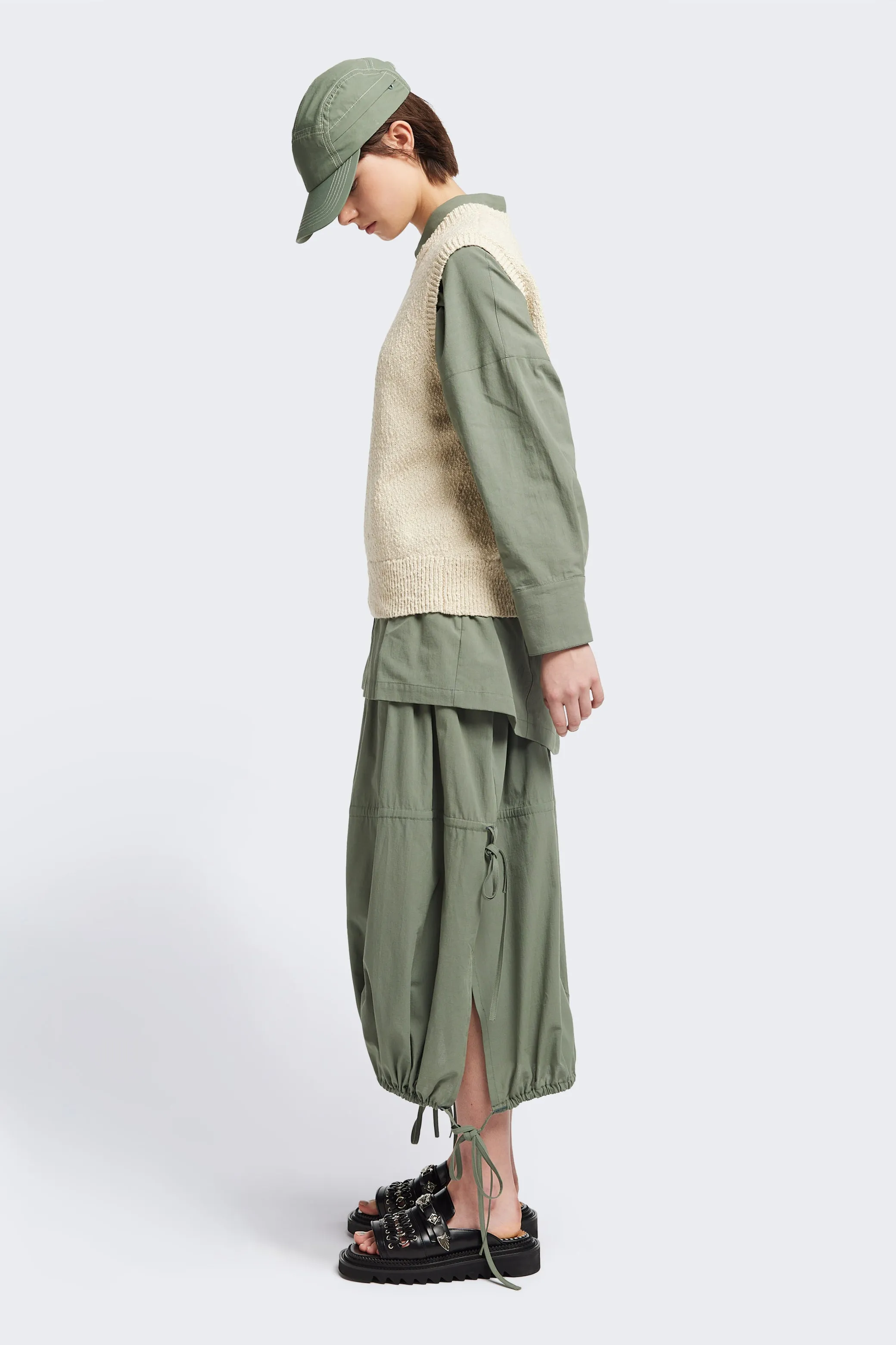 Repose Skirt Olive Leather Look