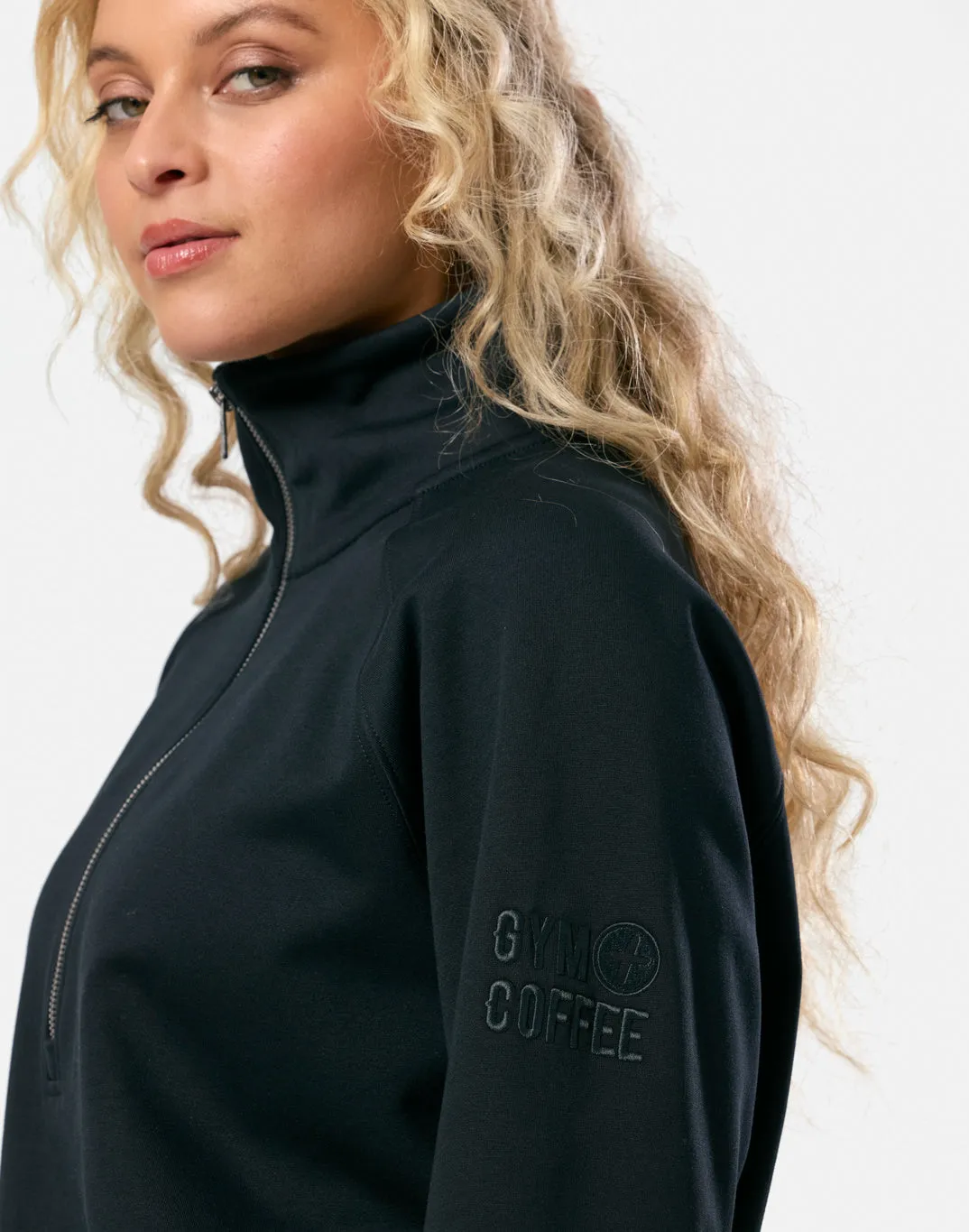 Clubhouse Quarter Zip in Black Sporty Jacket product jewelry adornment
