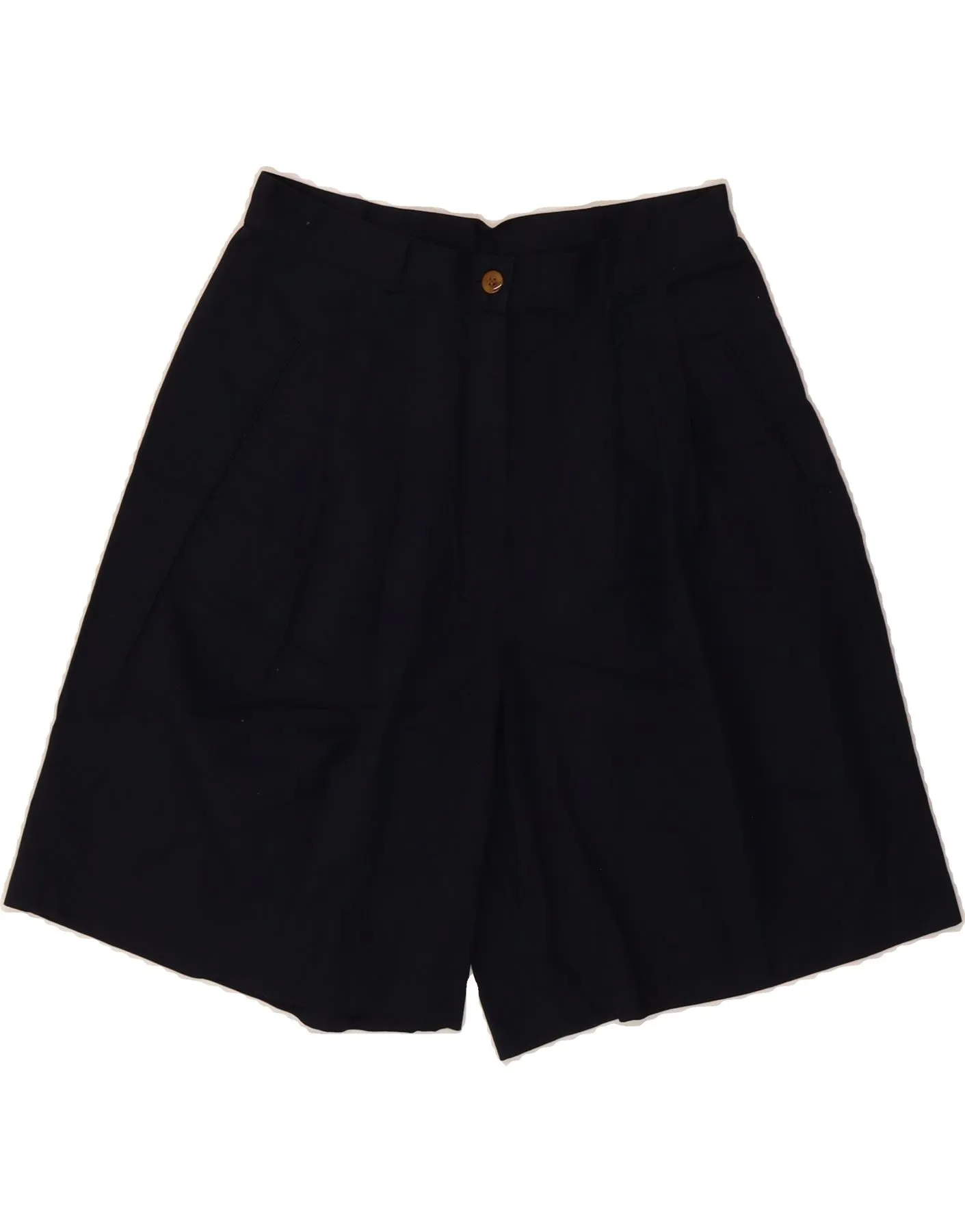 Stretchy Cloth high-low hem ANDREA MARE Womens Wide Leg Chino Shorts IT 44 Medium W28 Navy Blue