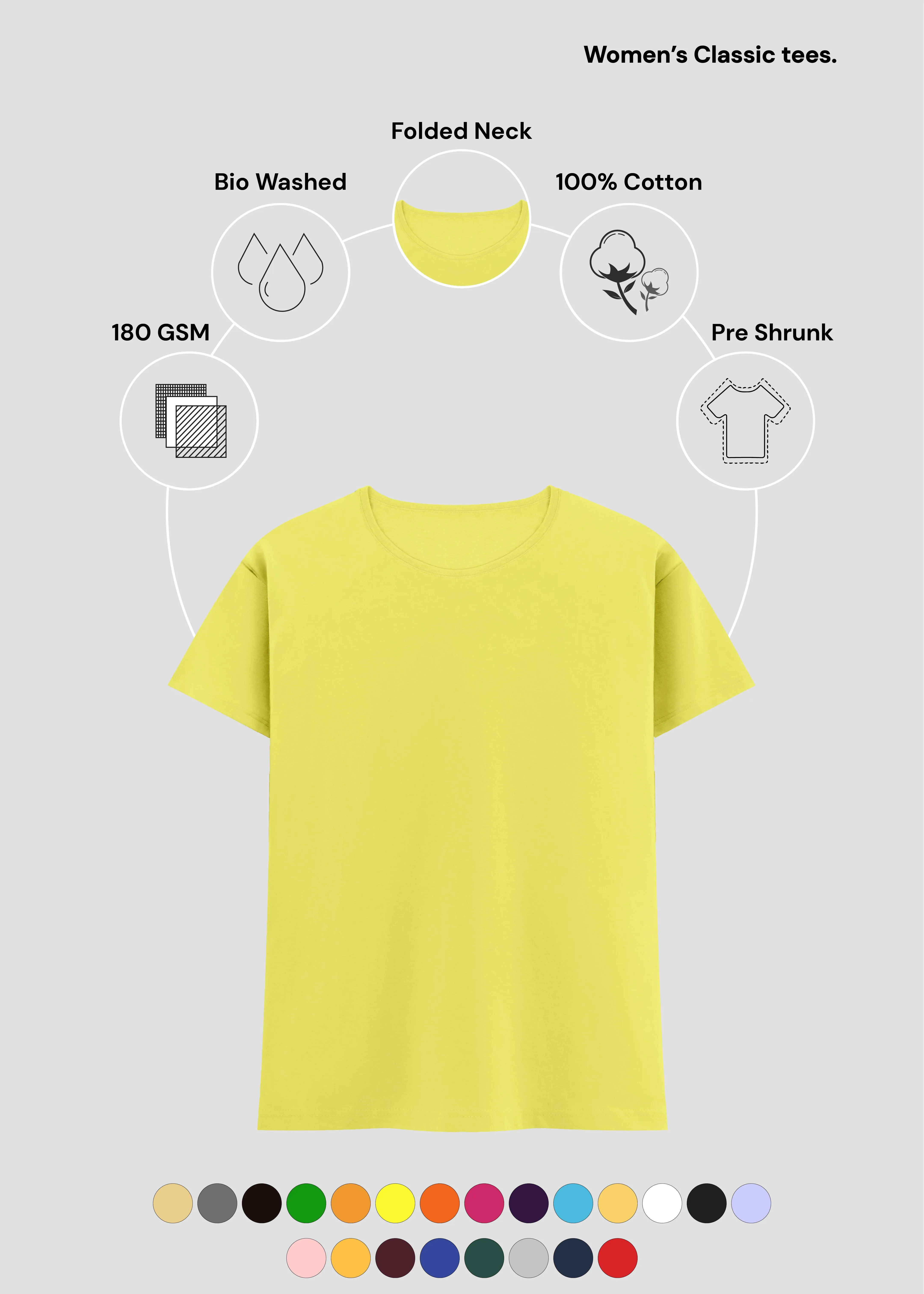 All-Purpose Comfort New Yellow Women's Classic T-Shirt | FC21