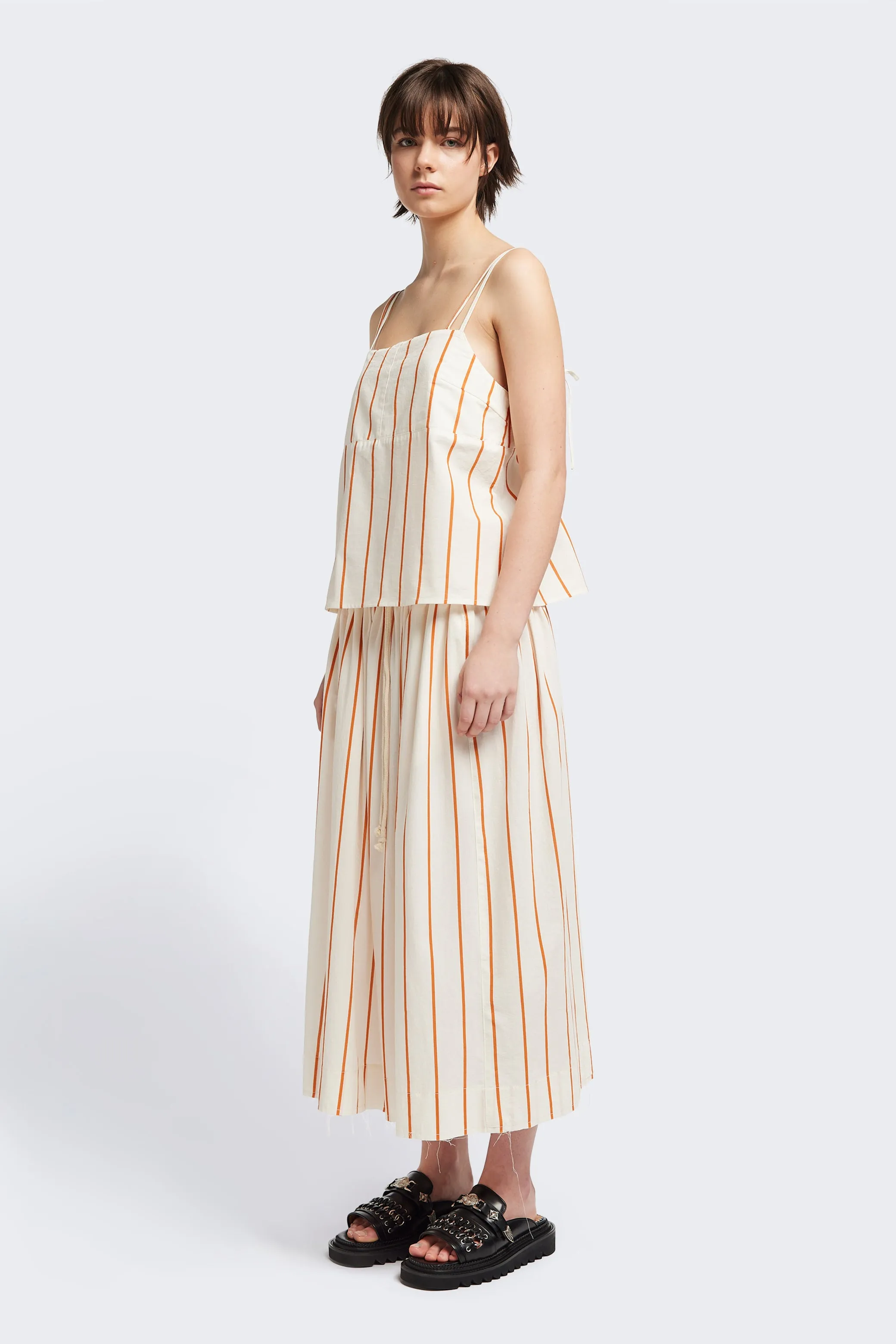 Day Ready Crisp Fit Interlude Skirt Burnt Orange Stripe