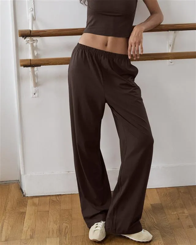 Stable Shape Modal Cotton Pants - Chocolate Brown