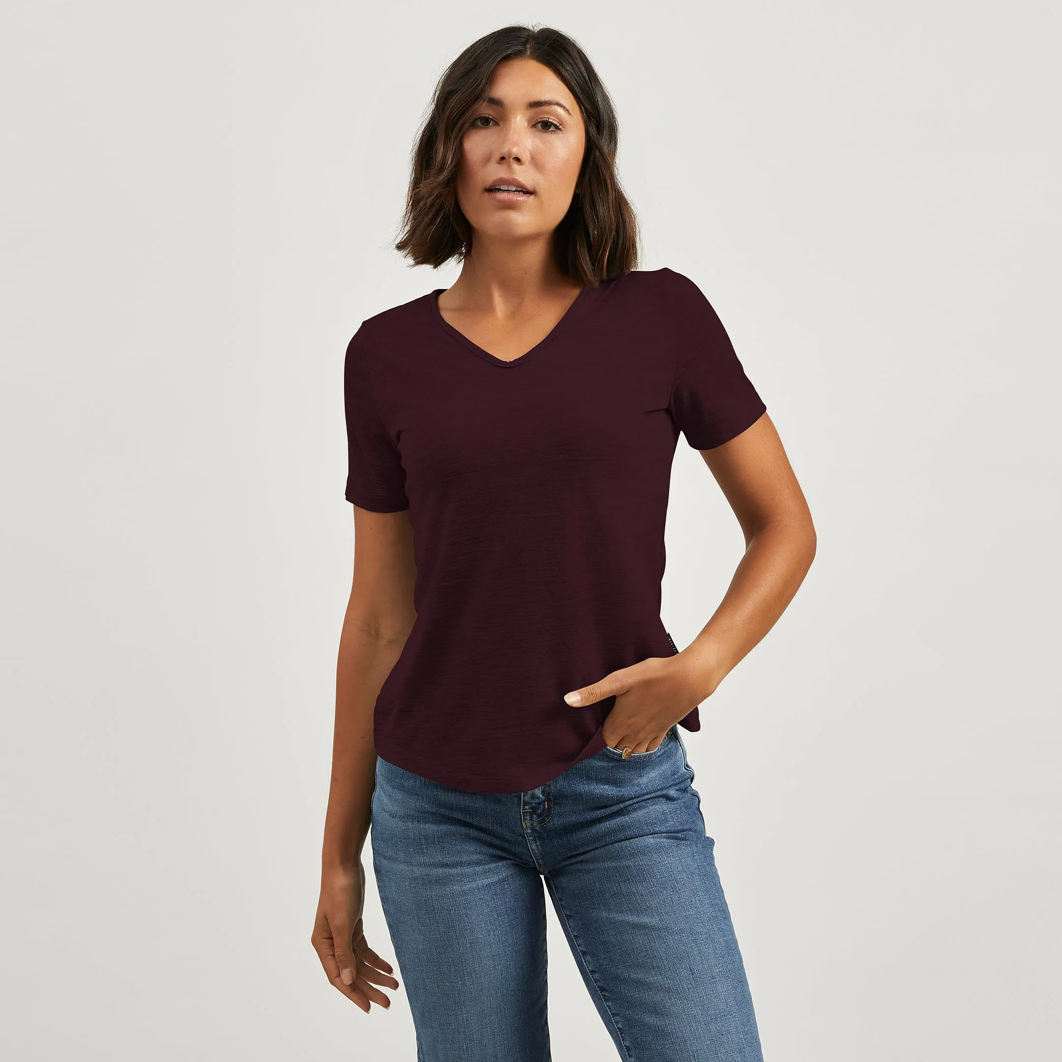 Merino V-Neck Tee Cozy And Stylish Comfy Fit