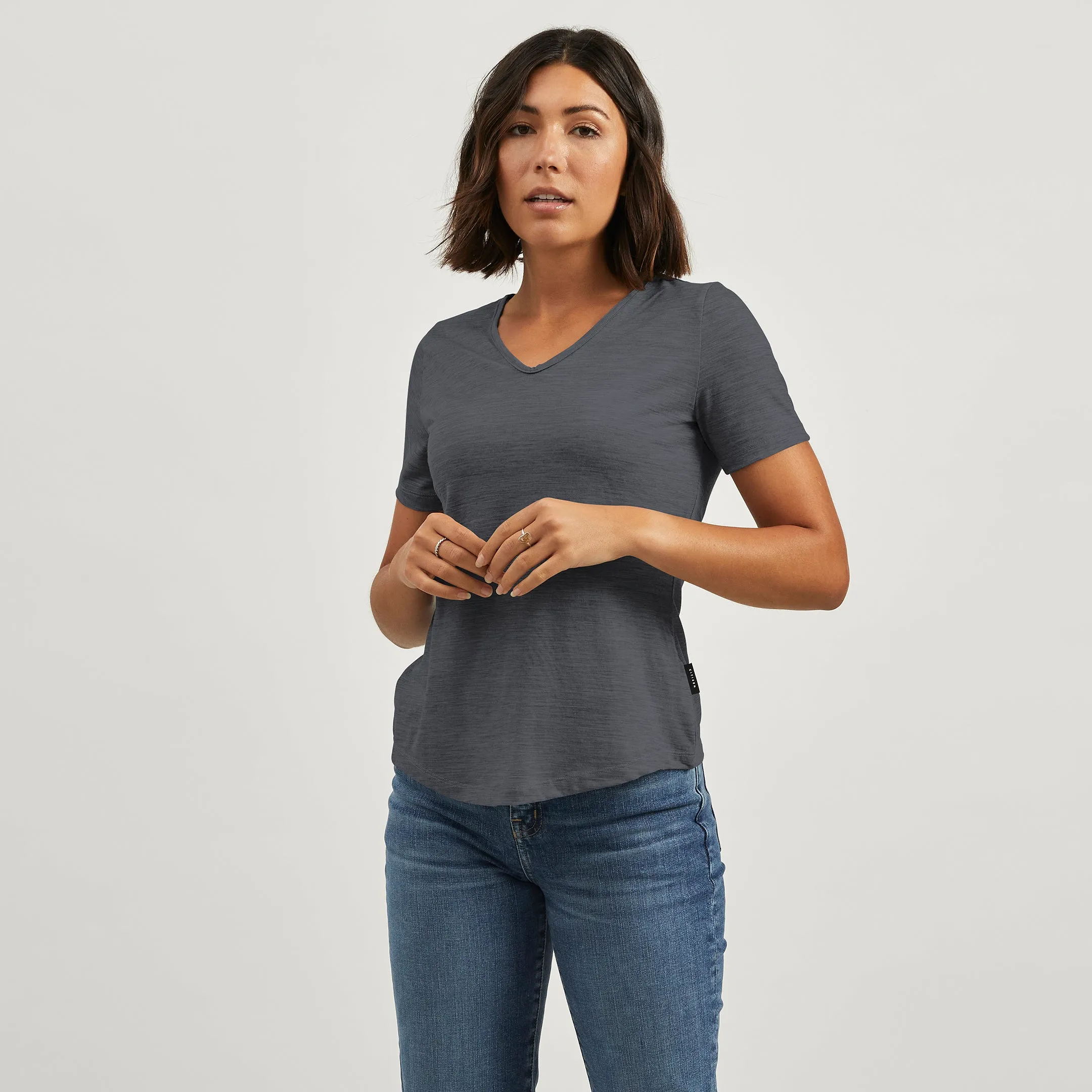 Merino V-Neck Tee Minimalistic Wear