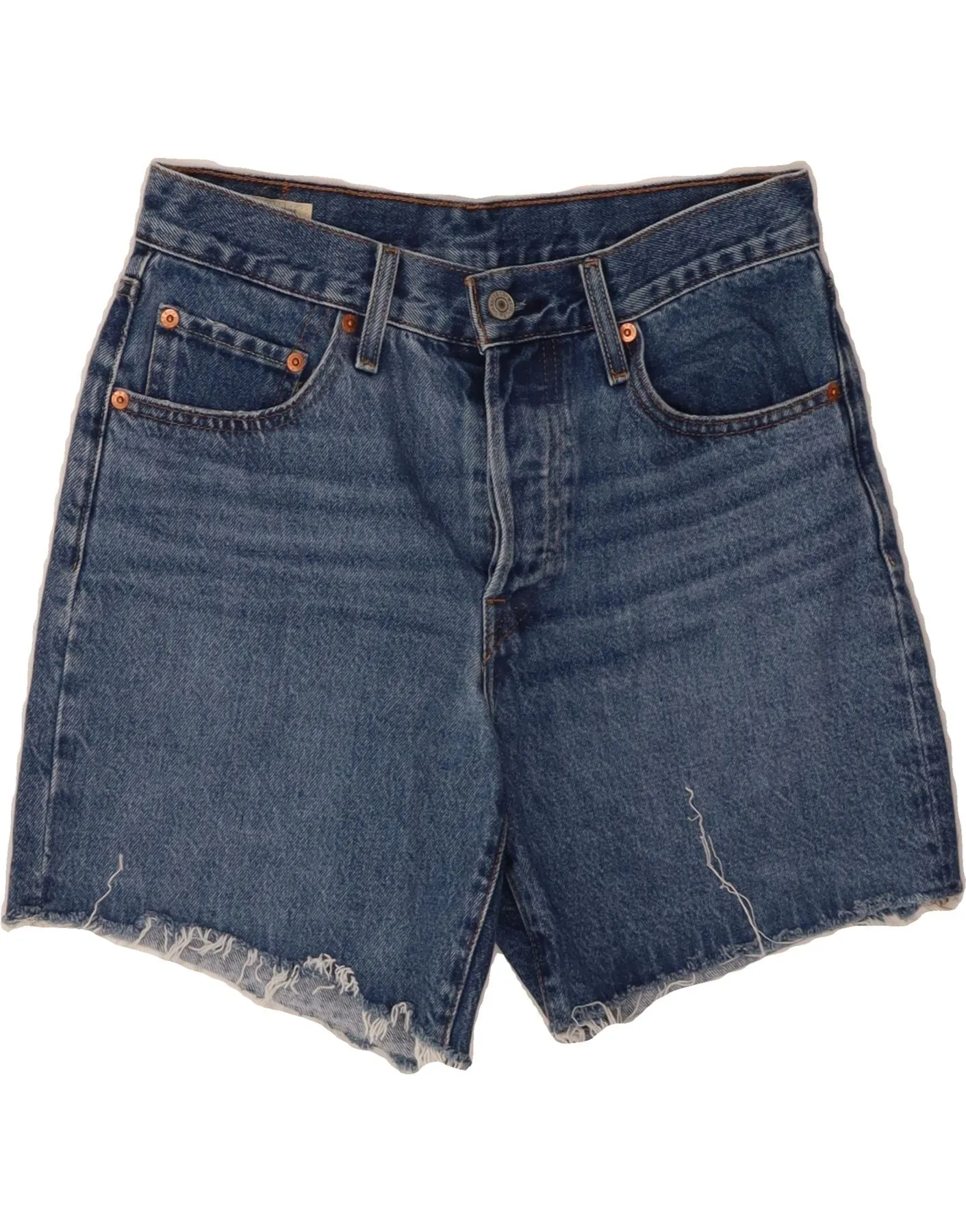 LEVI'S Womens 501 Denim Shorts W27 Small Blue Cotton Denim Blend Pocket Detailing