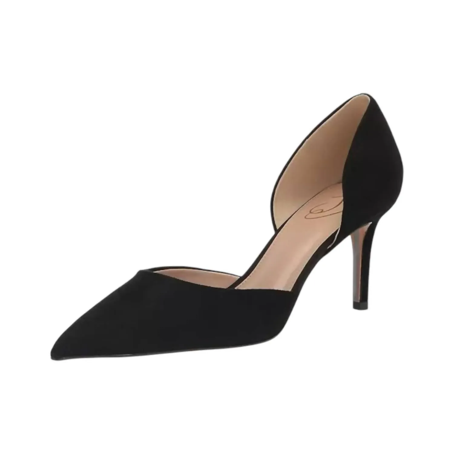 Women's Viv Suede Heels In Black Suede Stretchable Fabric Comfortable Day Pumps