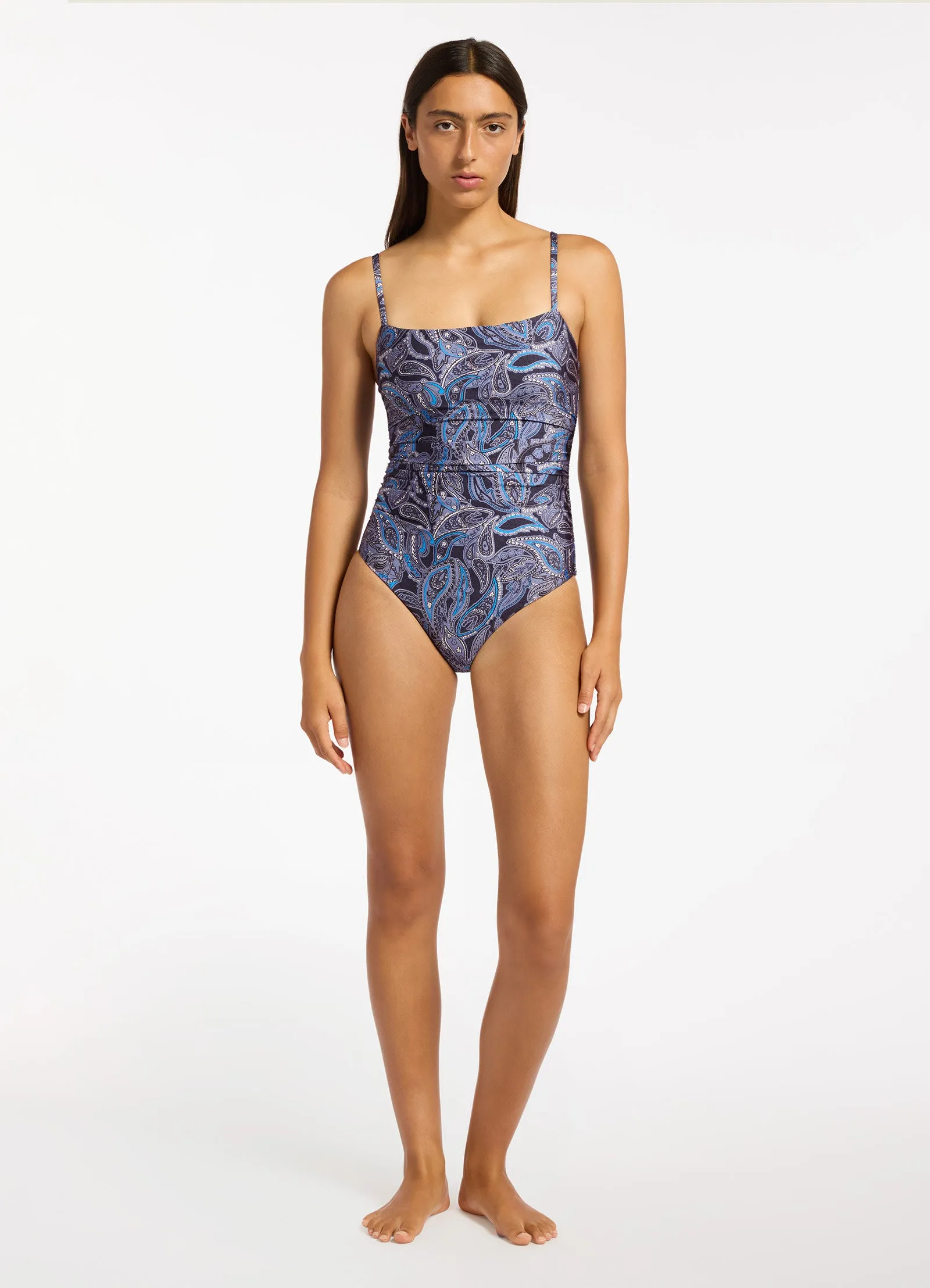 Oasis Paisley Minimal Tank One Piece Active Style Non Restrictive Cut