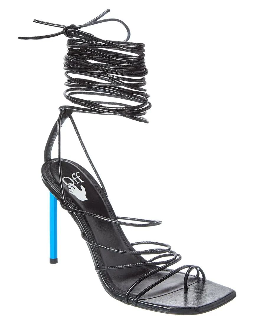 Metallic Heels Ventilated Design Off-White High Allen Infra Leather Sandal