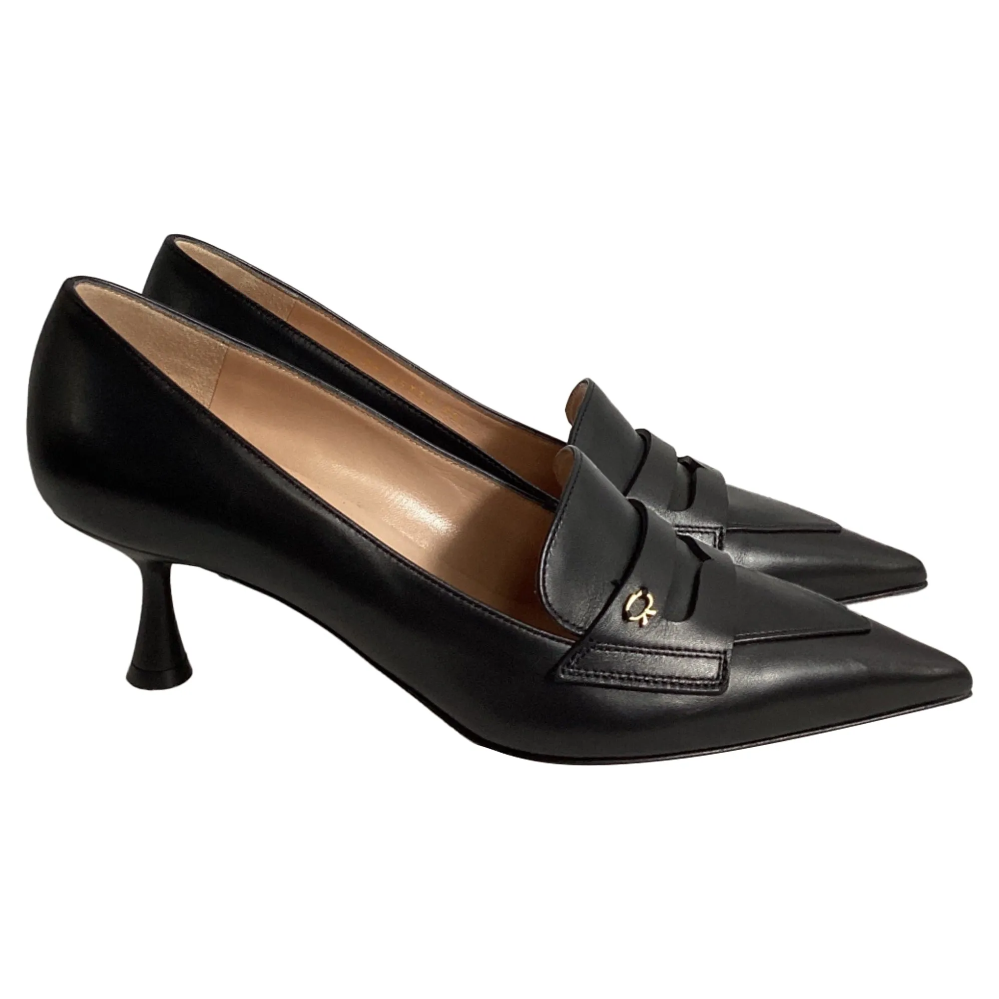 Gianvito Rossi Vitello 55 Pumps in Black Leather High Style Soft Layers