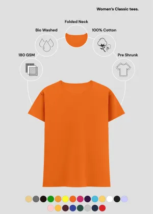 Orange Women's Classic T-Shirt | FC21 Reinforced Hems Comfy Layer