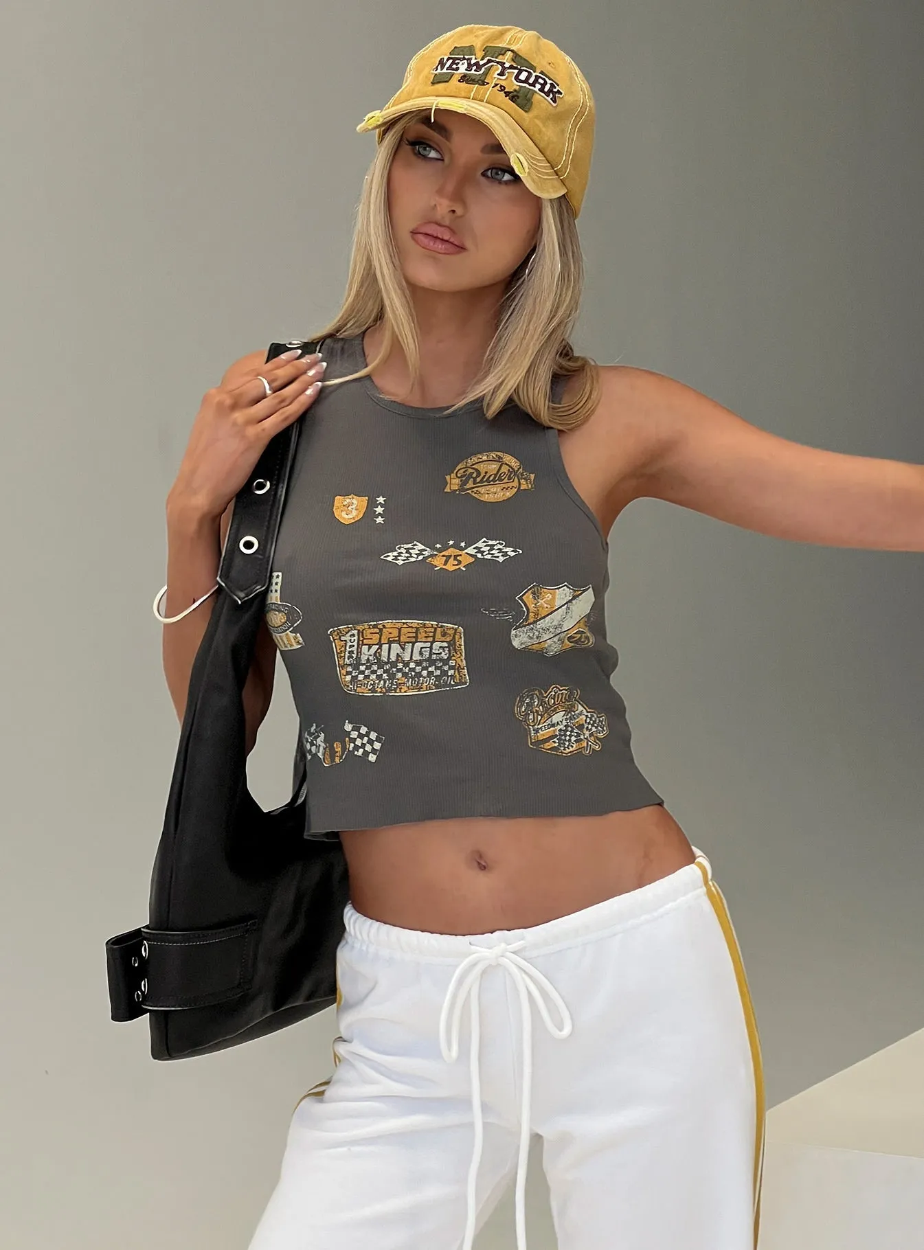 Need For Speed Tank Top Charcoal Loss - reduced wide - track