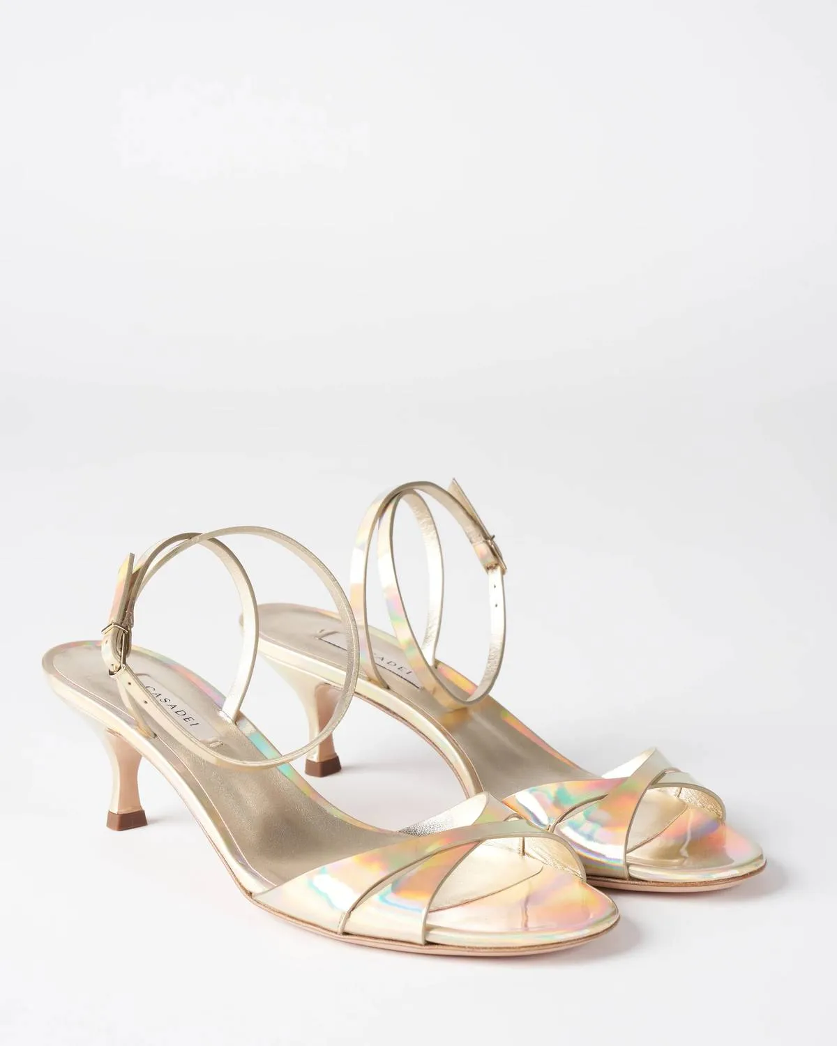 Osiride Sandal Heel In Platino Leather Street Attitude