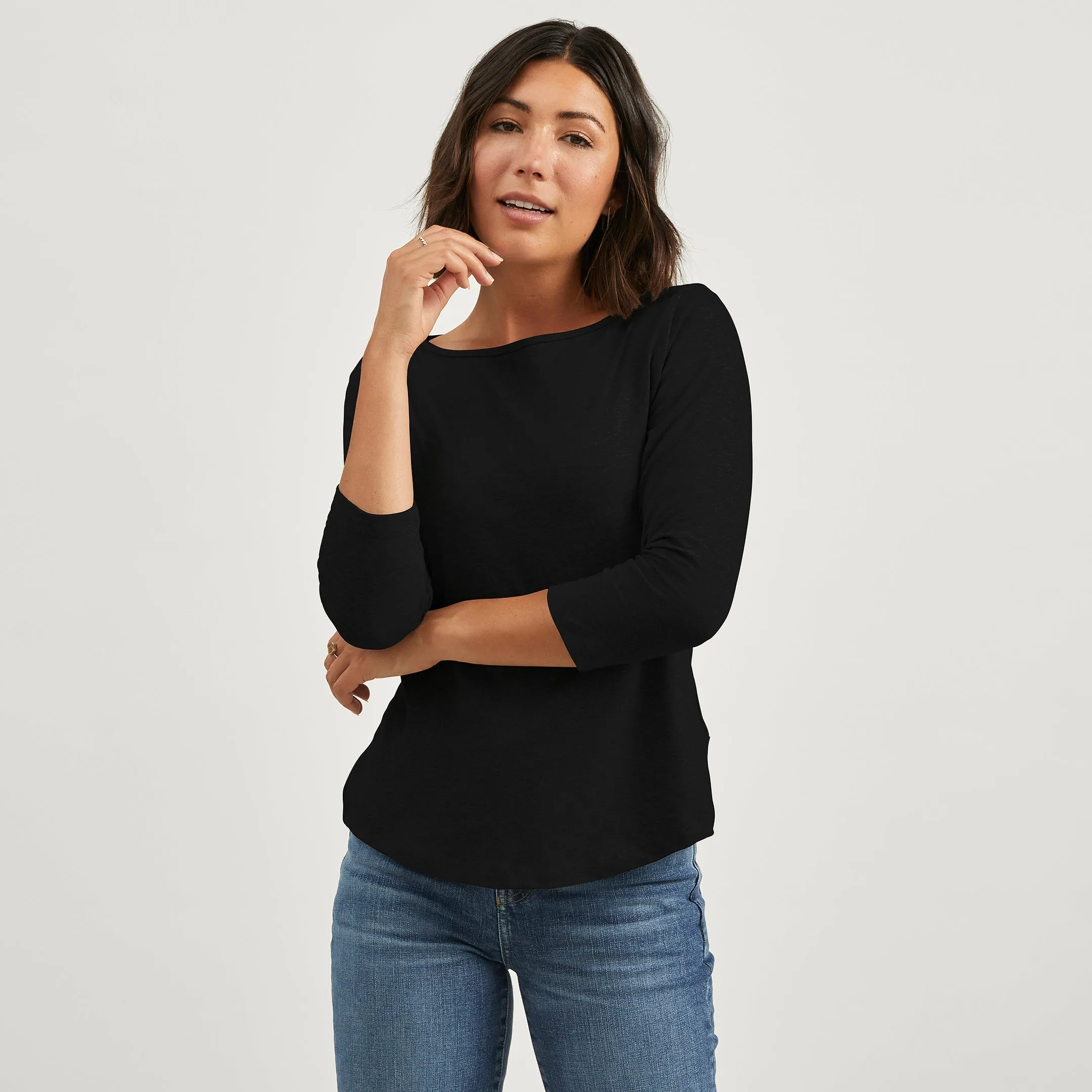 Recycled 3/4 Boat Tee Indoor clothing Quick Dry Performance