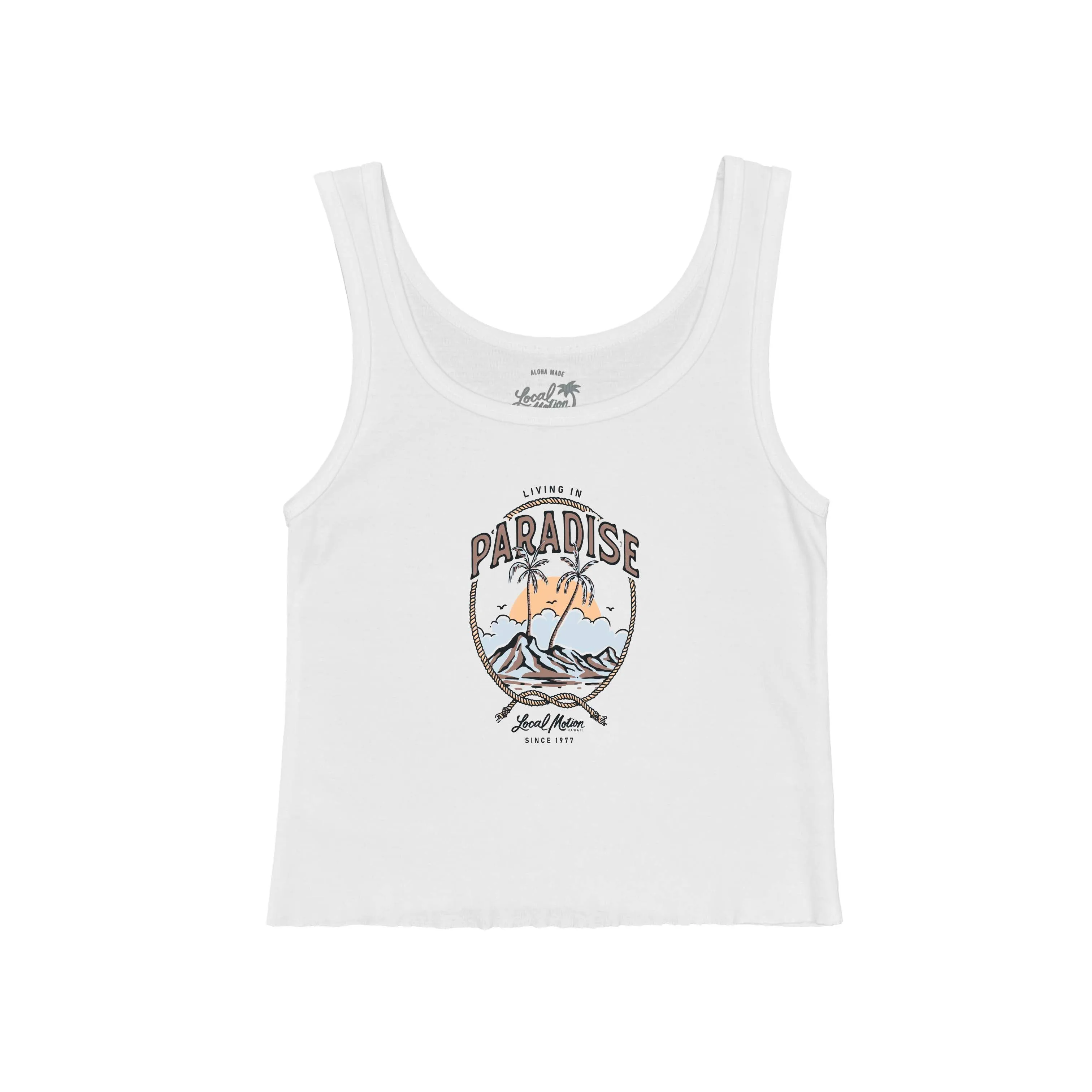 PARADISE RAW EDGE TANK TOP Easy Freshness Low Profile Seam Build