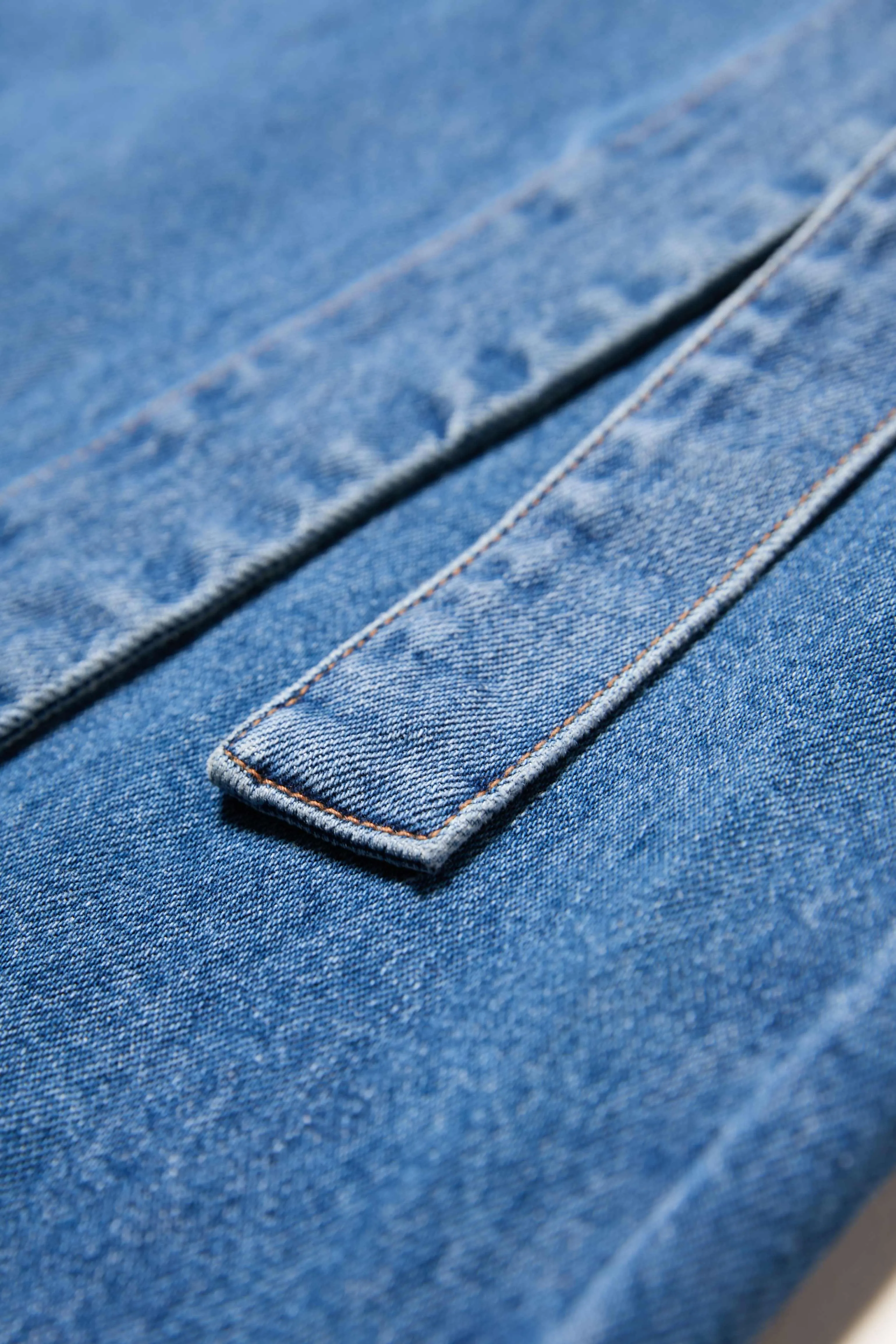 Neat Style Stretchy Parity Denim Wrap Skirt Mid Wash Denim