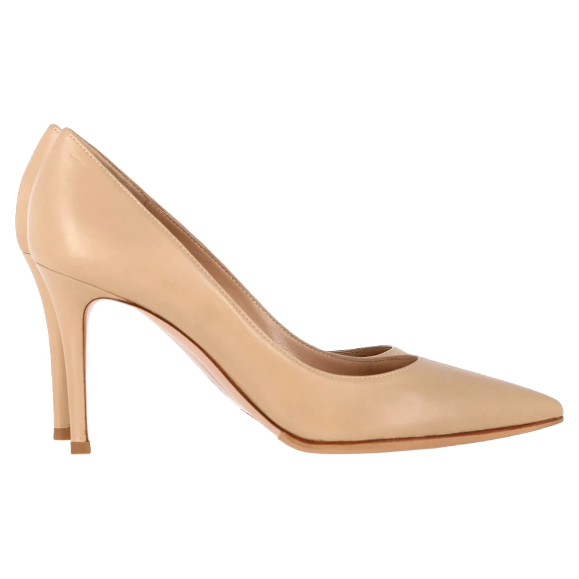 Urban Cool Wedding Day Stilettos Gianvito Rossi Pointed Pumps in Beige Leather