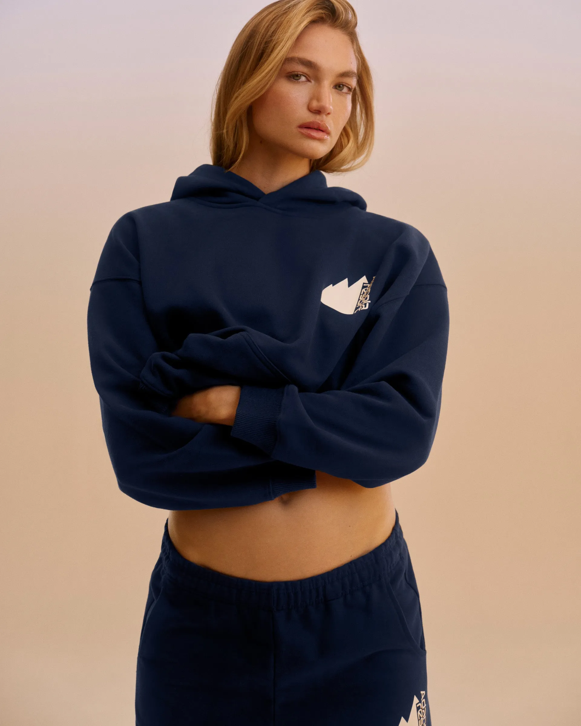Peaks Oversized Hoodie - Navy Blue product sporty appeal Fashionable