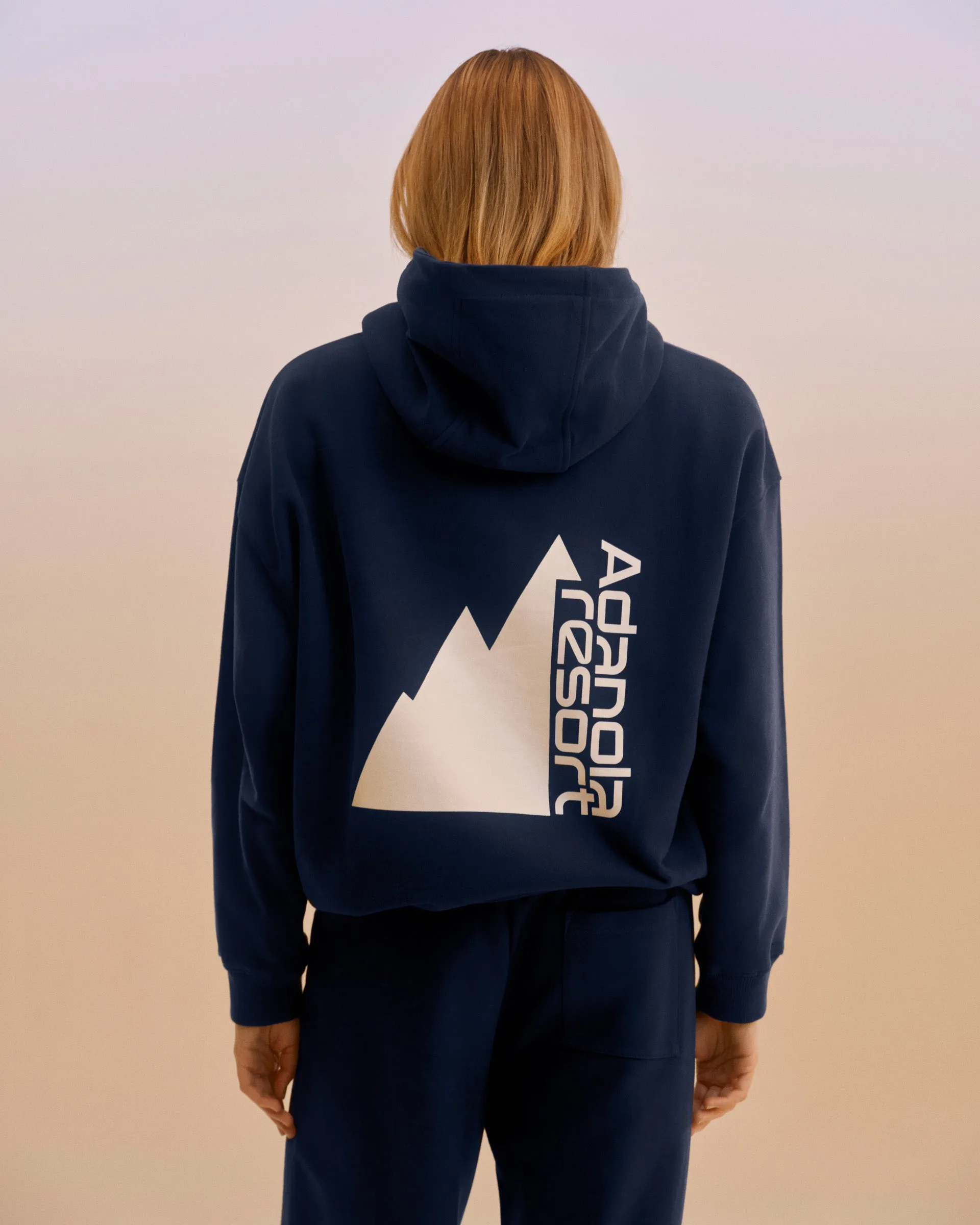 Peaks Oversized Hoodie - Navy Blue Unisex Design Travel Sporty