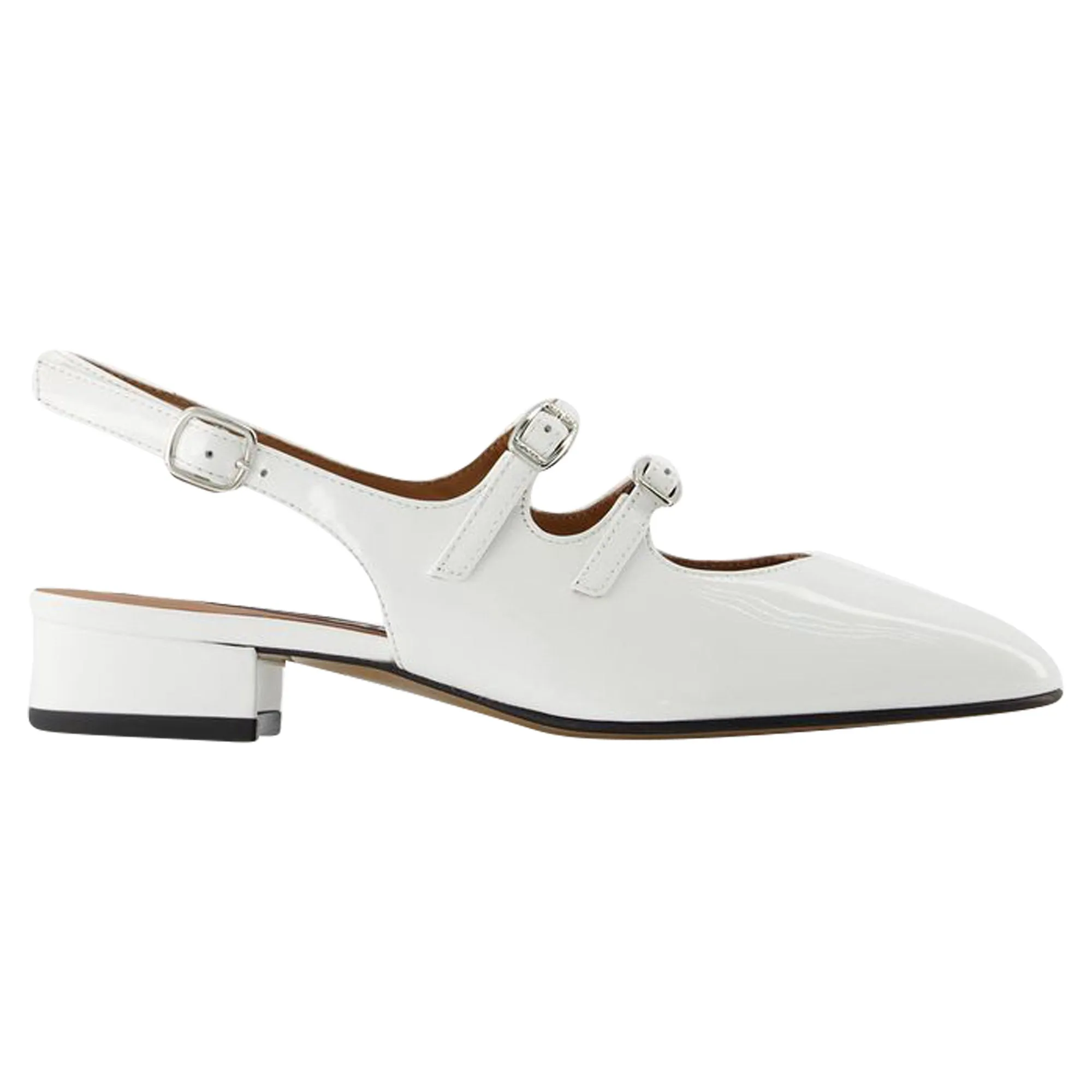 Peche Pumps - Carel - White - Patent Leather Satin Pumps
