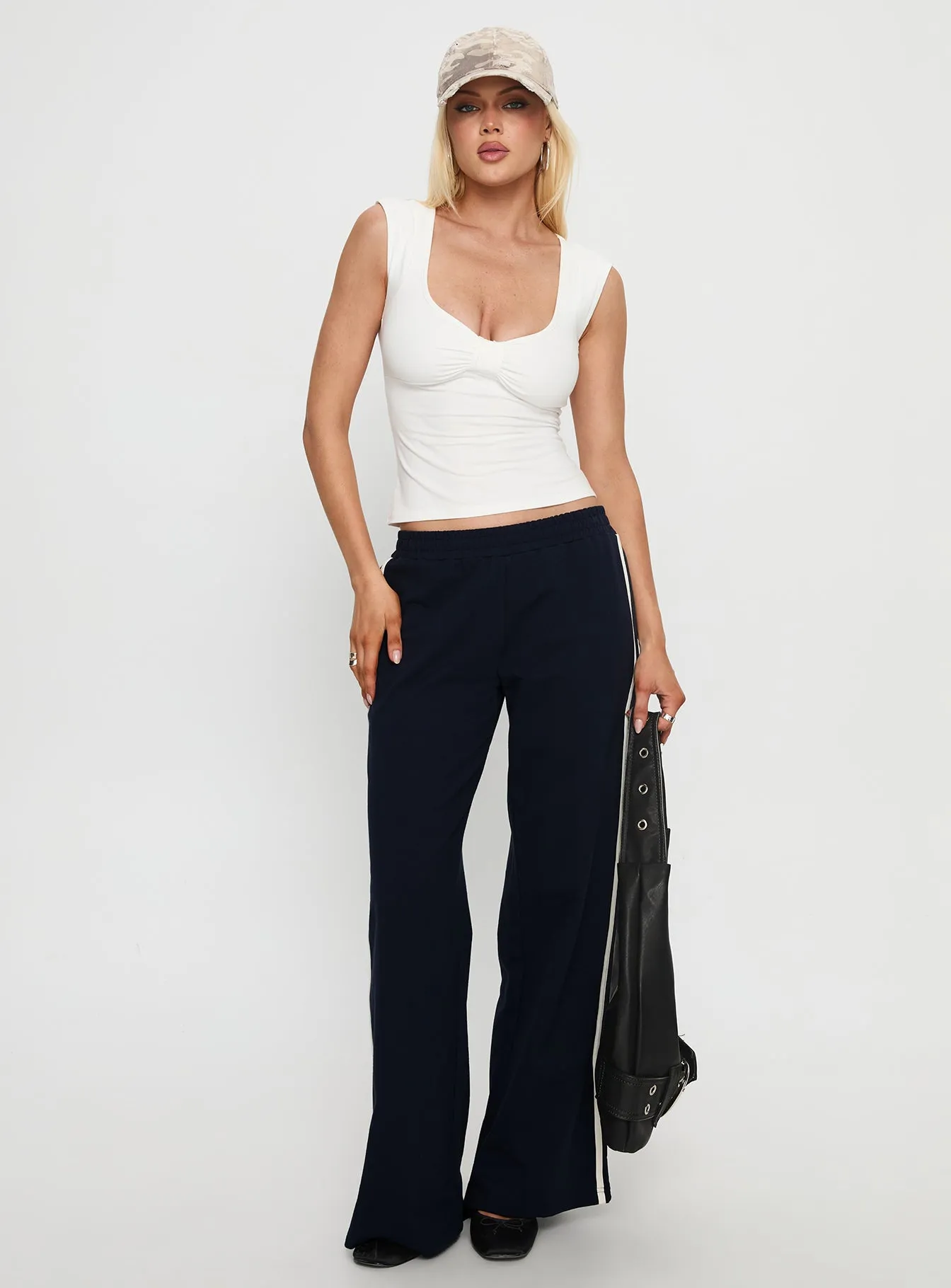 Penni Ruched Tank Top White Low Bulk Design low - power