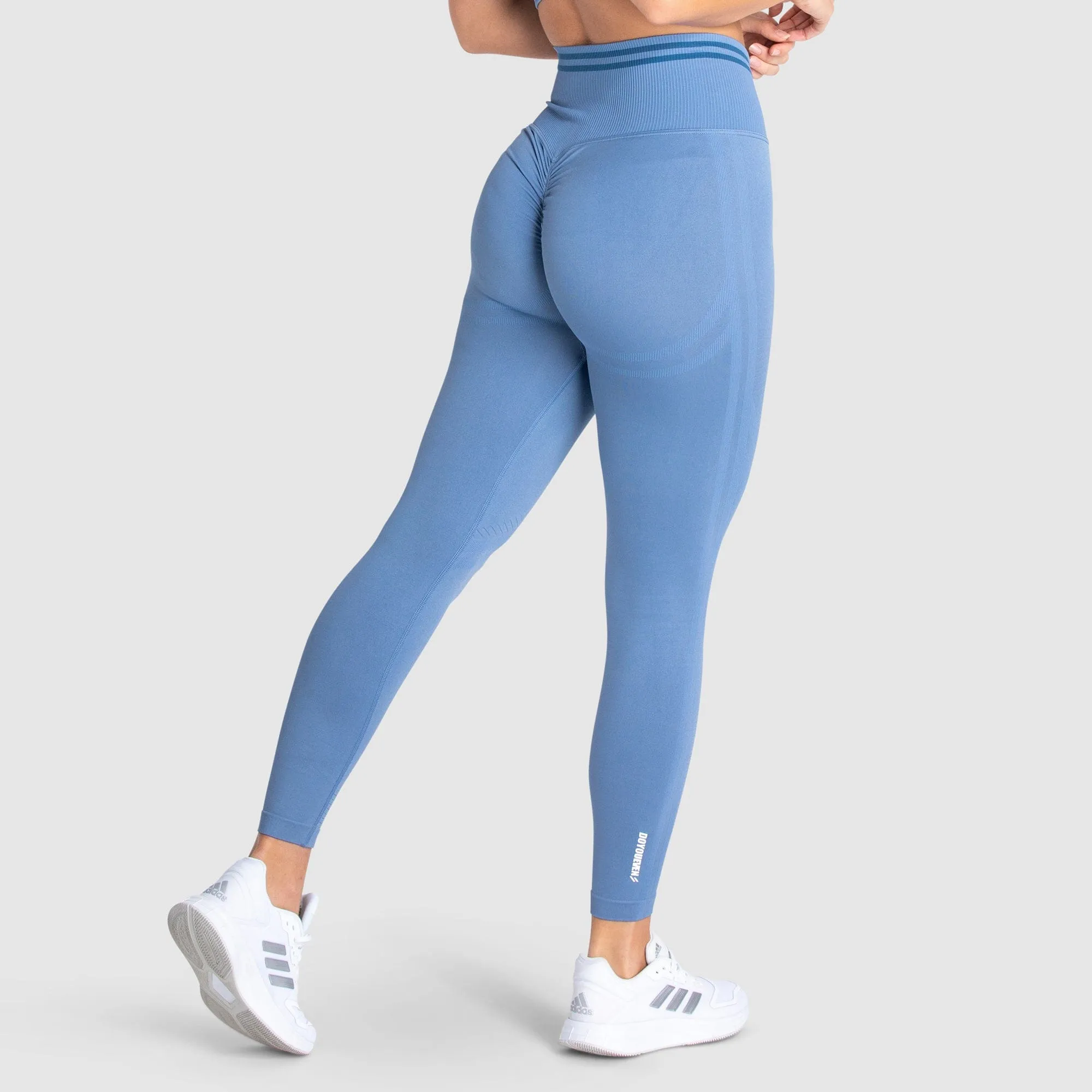 breath easy DYE Scrunch Seamless Leggings - Slate Blue