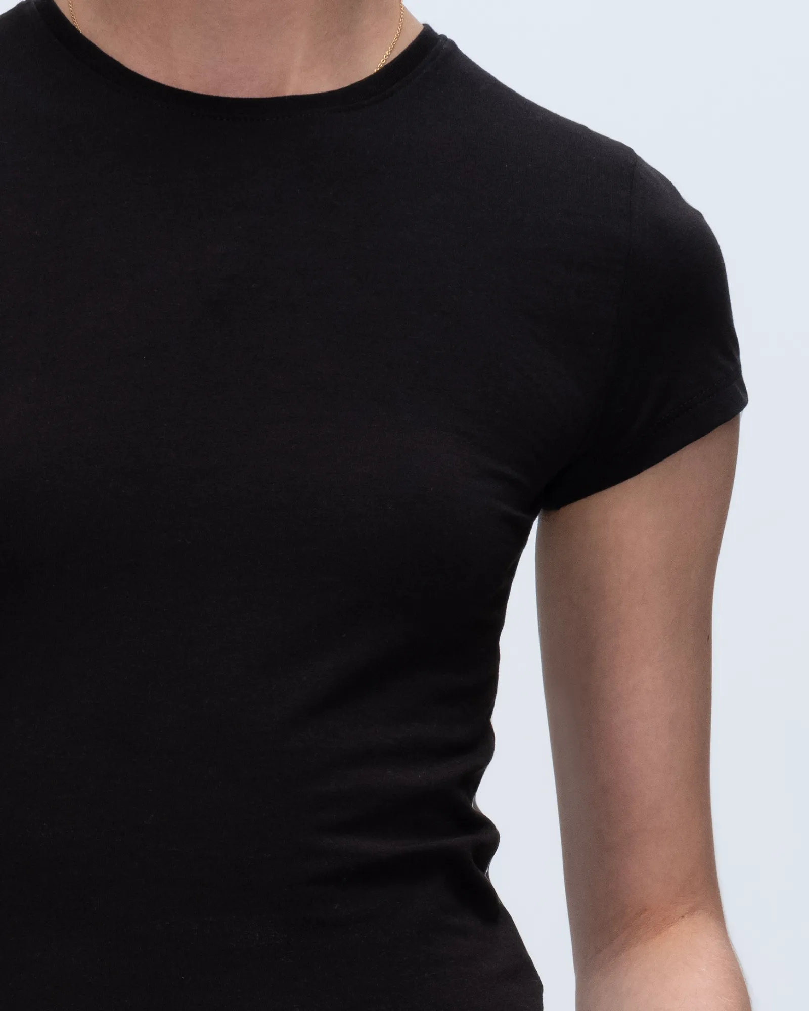 Active Comfort Wear Smooth Seam Technology Pima Cotton Baby Tee - Black