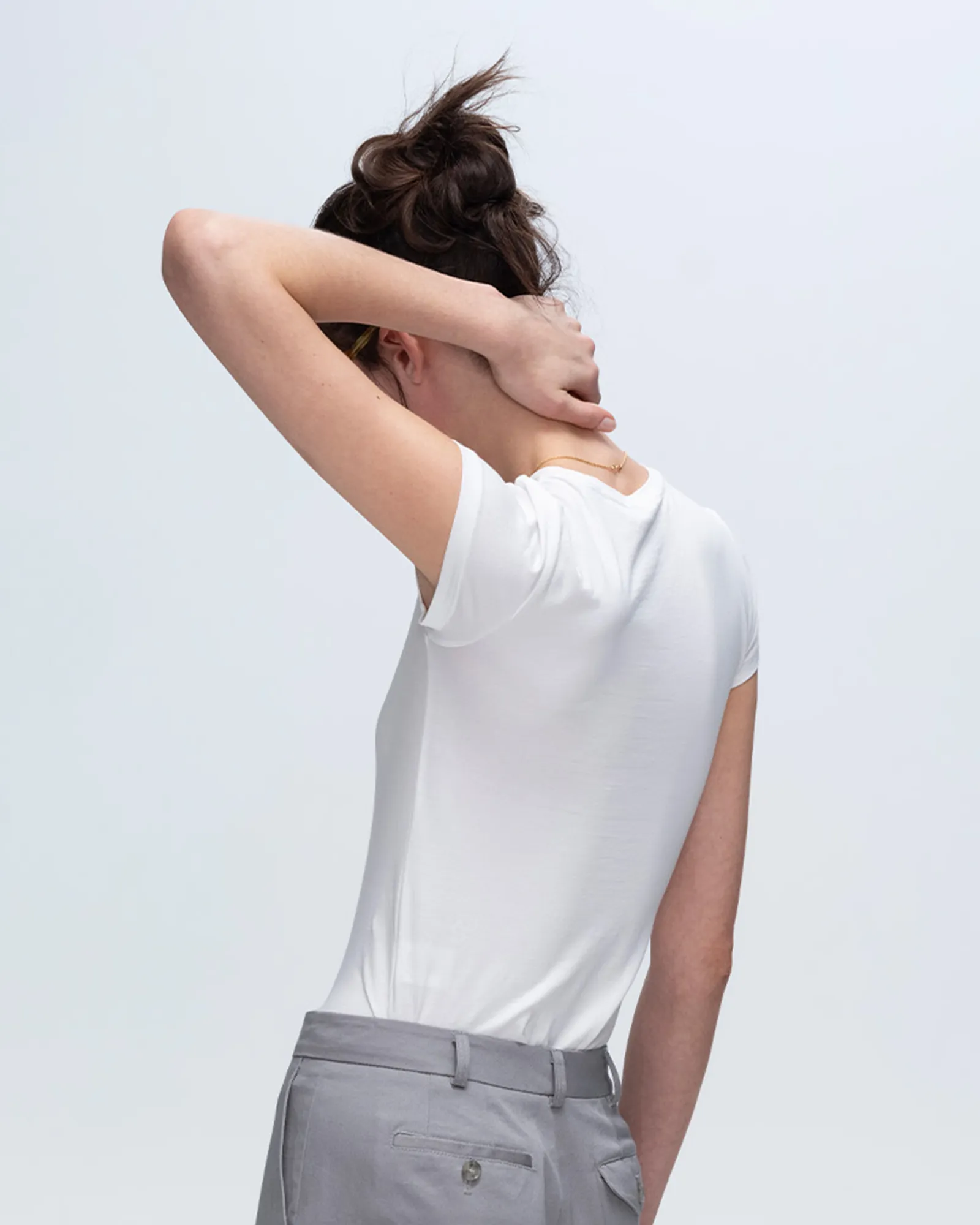 Breathable Waistband Pima Cotton Baby Tee - White